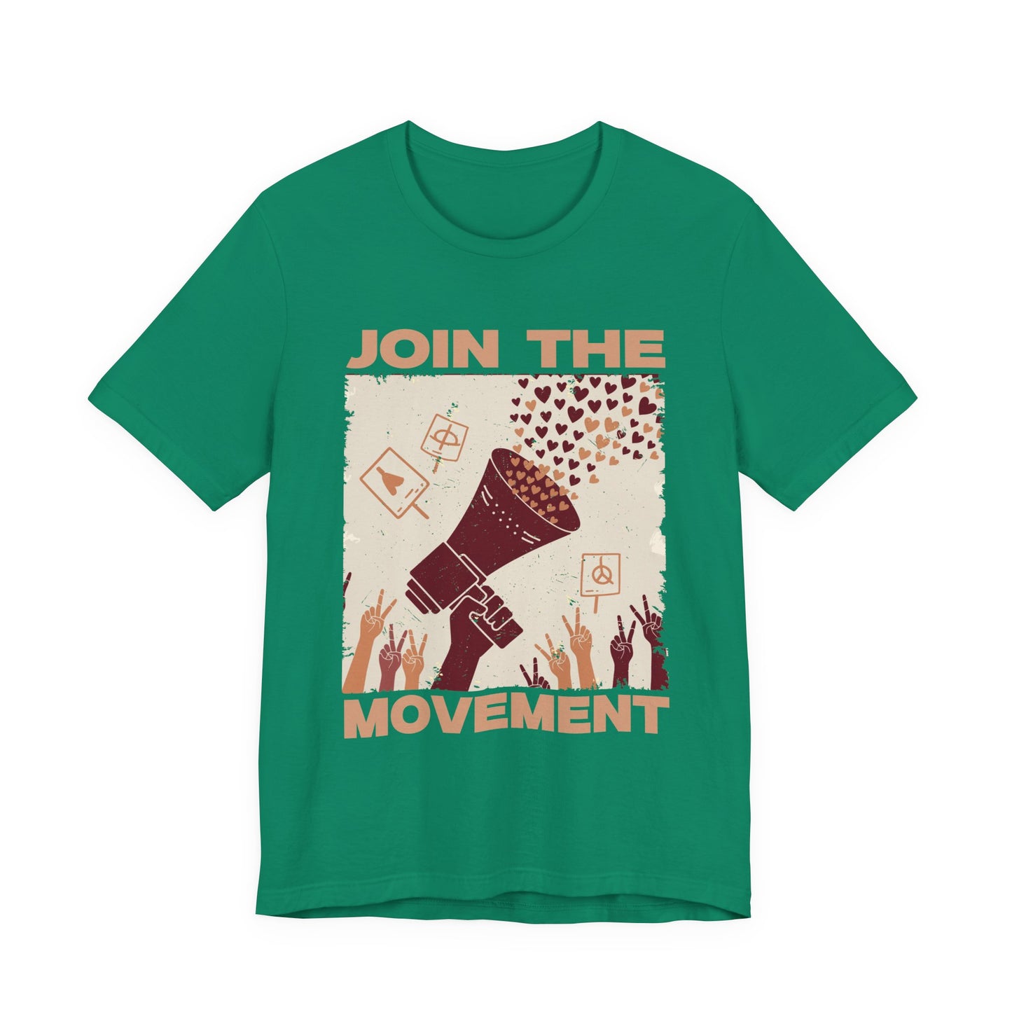 Join the Movement – Empowerment Speaker and Victory Hands Graphic T-Shirt