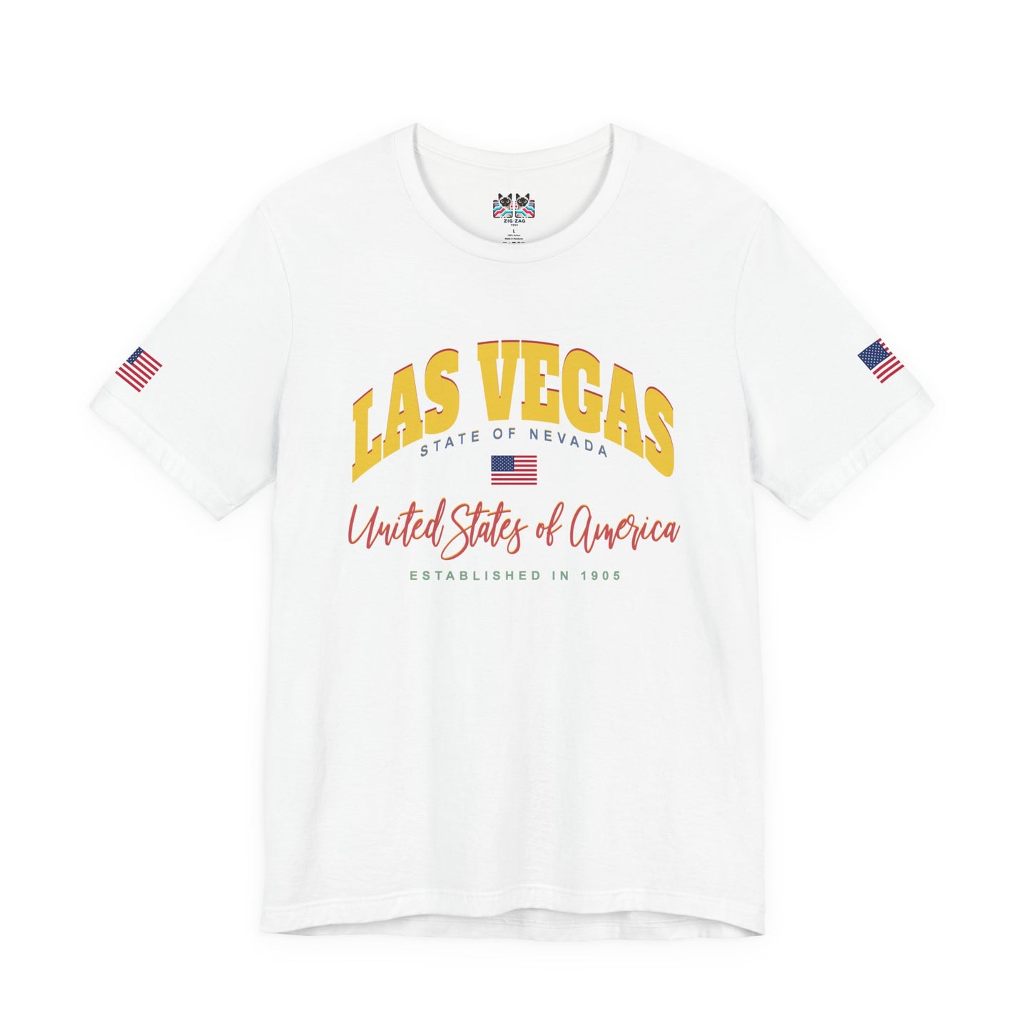 Las Vegas State of Nevada T-Shirt - Est 1905 Navy USA Flag Collegiate Design