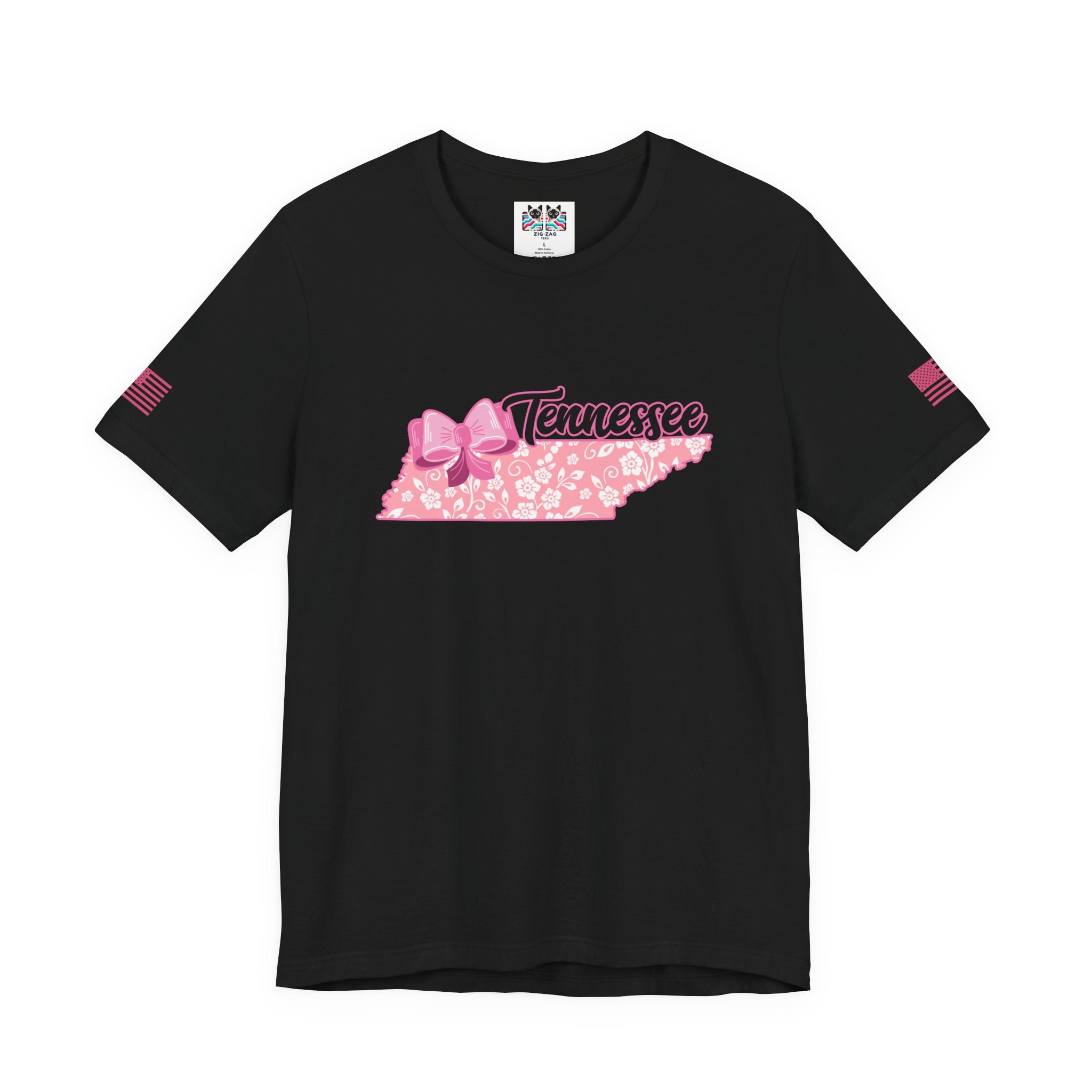 Tennessee T-Shirt – Floral Bow State Shape Script Graphic Tee