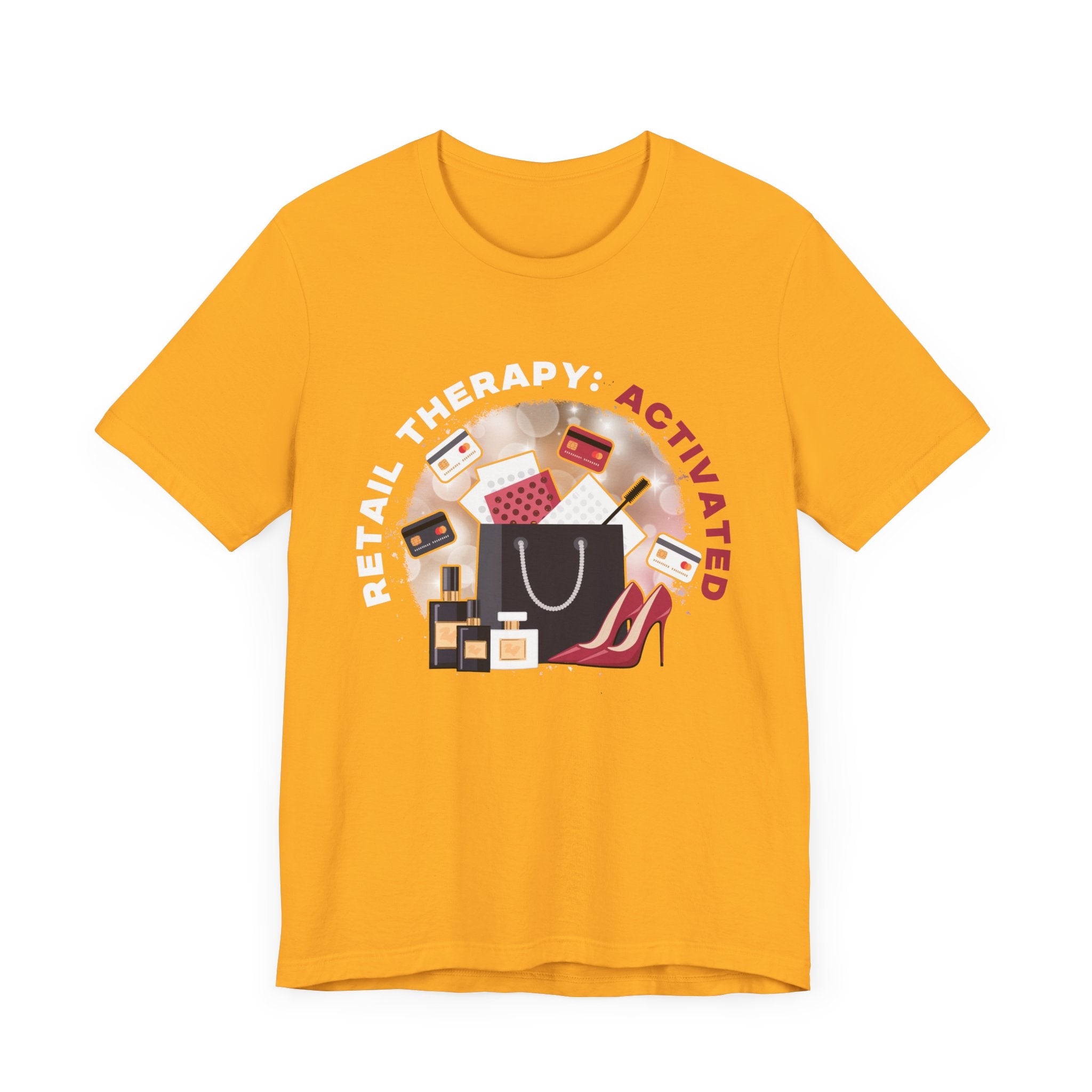 Retail Therapy Activated | Floating Cards & Shopping Haul Graphic T-Shirt