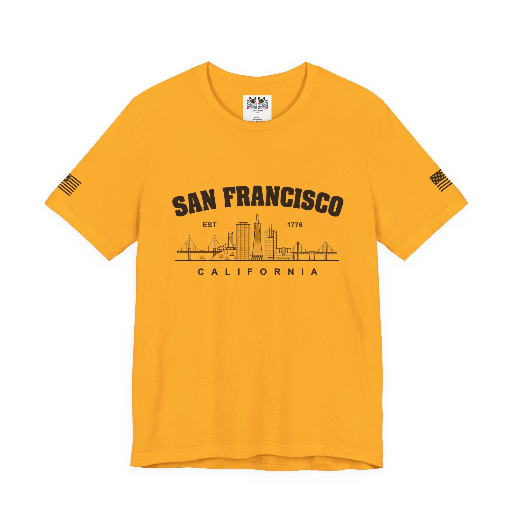 San Francisco California T-Shirt, EST 1776 Collegiate Skyline Tee, Bay Area Minimalist Gift Shirt, SF Souvenir, Unisex