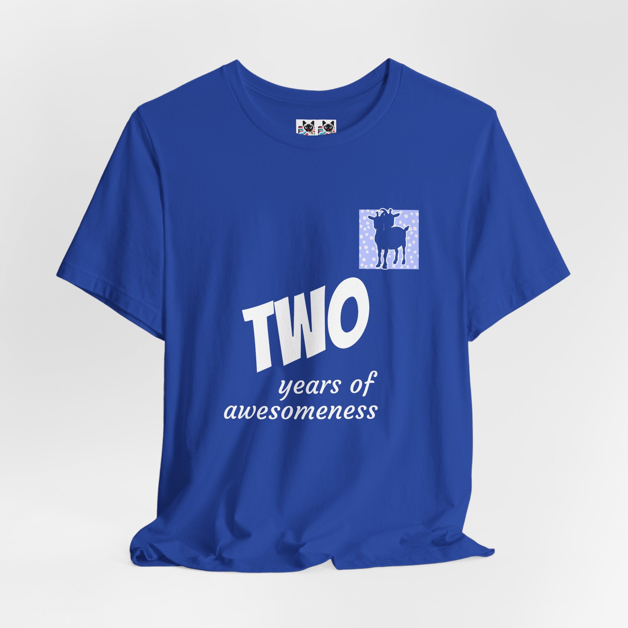Custom T-Shirt - Double-Headed Goat Outline Graphic T-Shirt