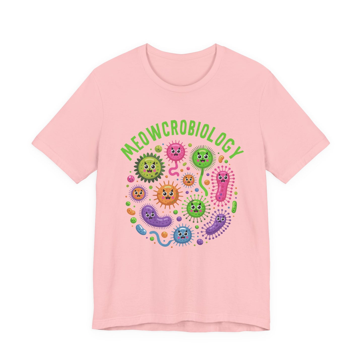 Science Biology Meowcrobiology Tshirt – Cat-Faced Microorganisms Science Pun