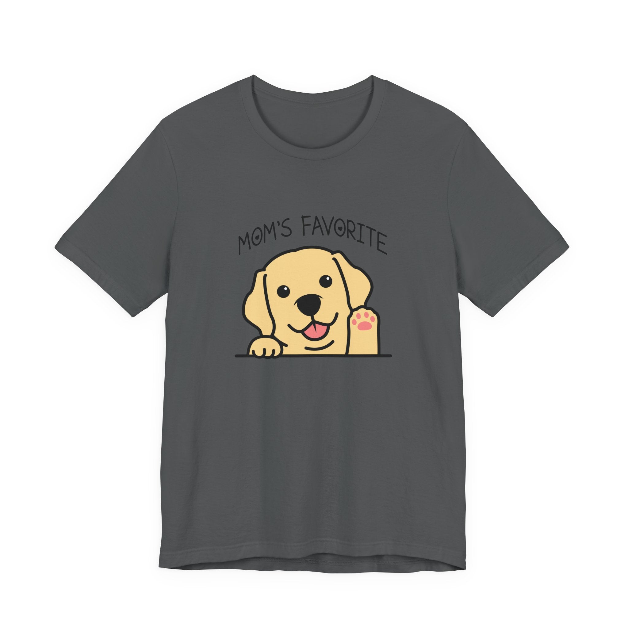 Moms Favorite Dog Waving Paw Tshirt Cute Happy Canine Design