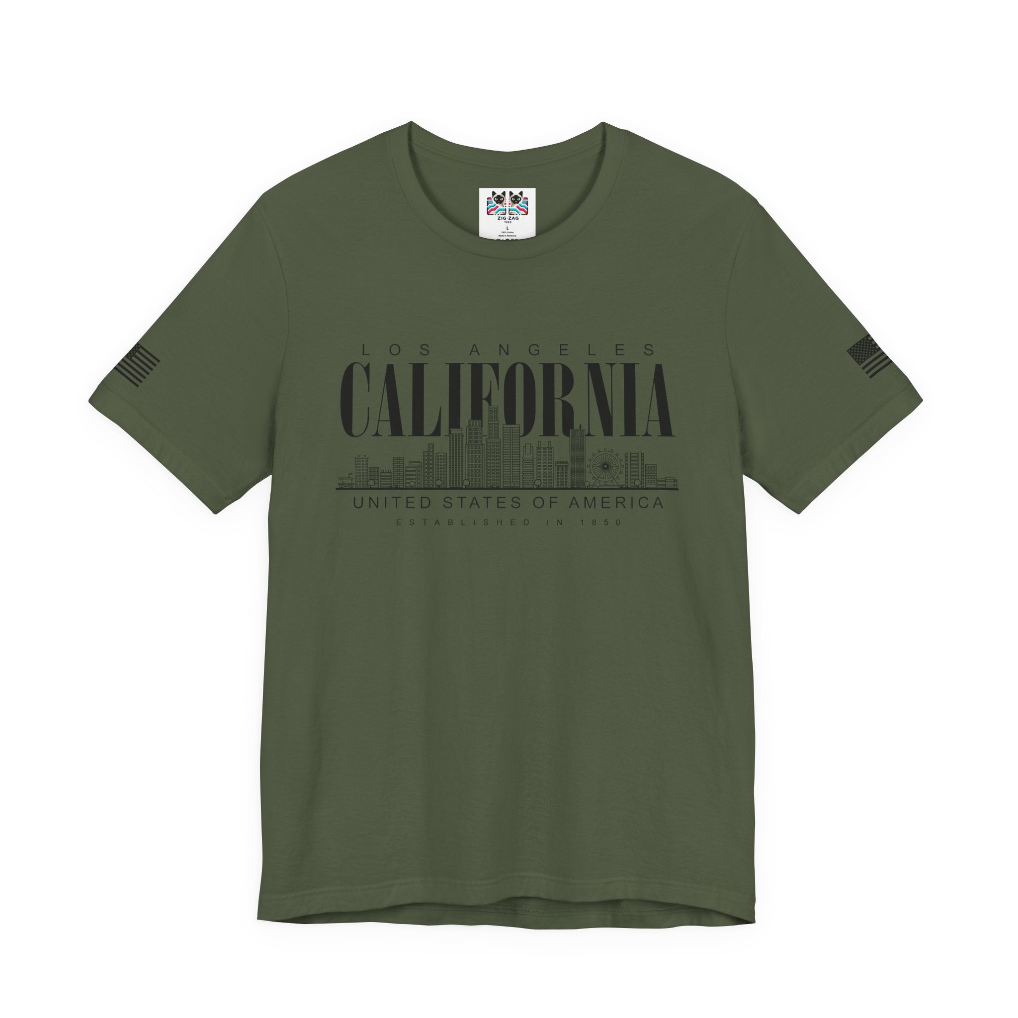 Los Angeles California USA Established 1850 T-Shirt – Clean Skyline Graphic Tee