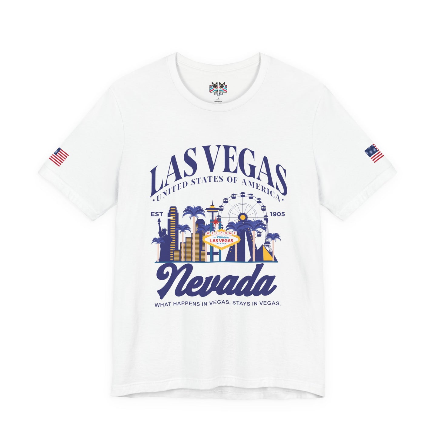 Las Vegas Nevada USA T-Shirt - What Happens in Vegas Stays in Vegas Est 1905