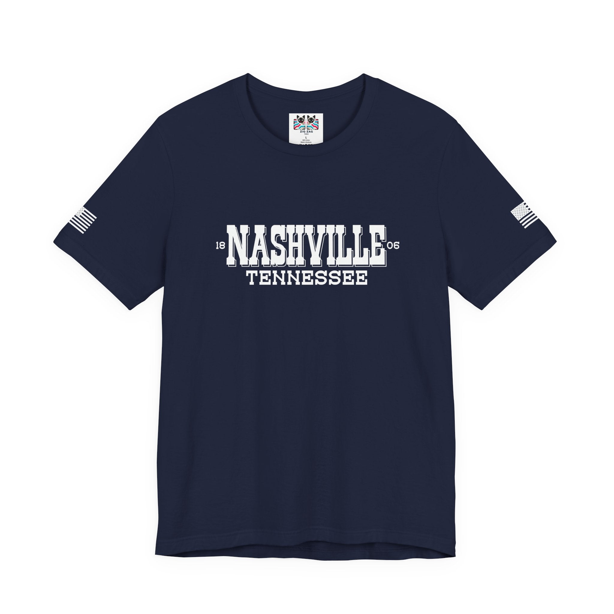 Nashville Tennessee 1806 T-Shirt – Bold Collegiate Varsity Typography Graphic Tee