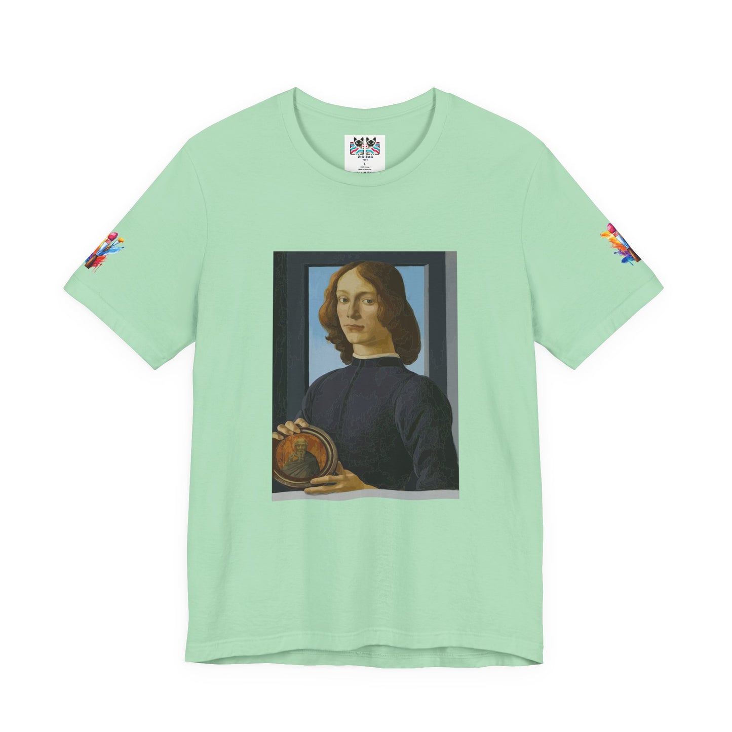 Renaissance Portrait Art T-Shirt – Italian Master Painting with Medallion Graphic Tee