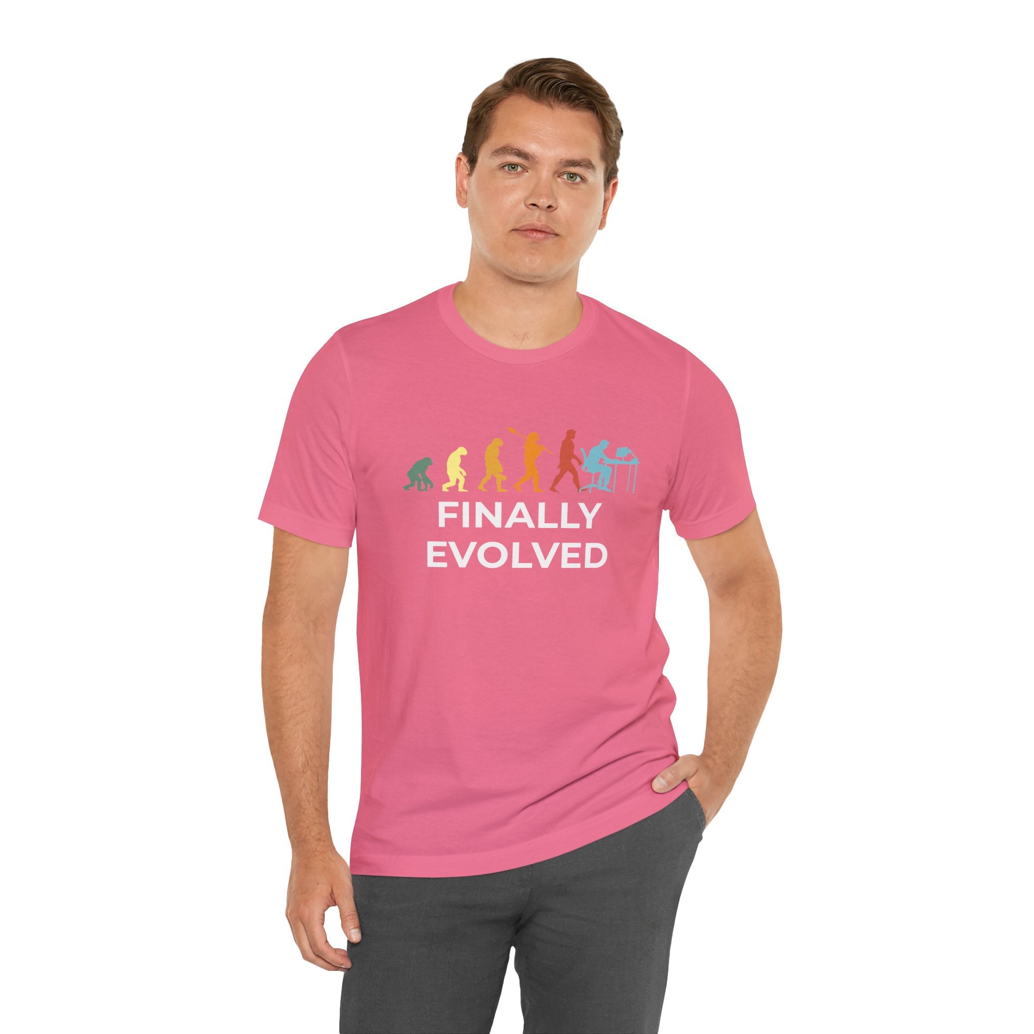 Custom T-Shirt - Evolution of Man to Computer User T-Shirt