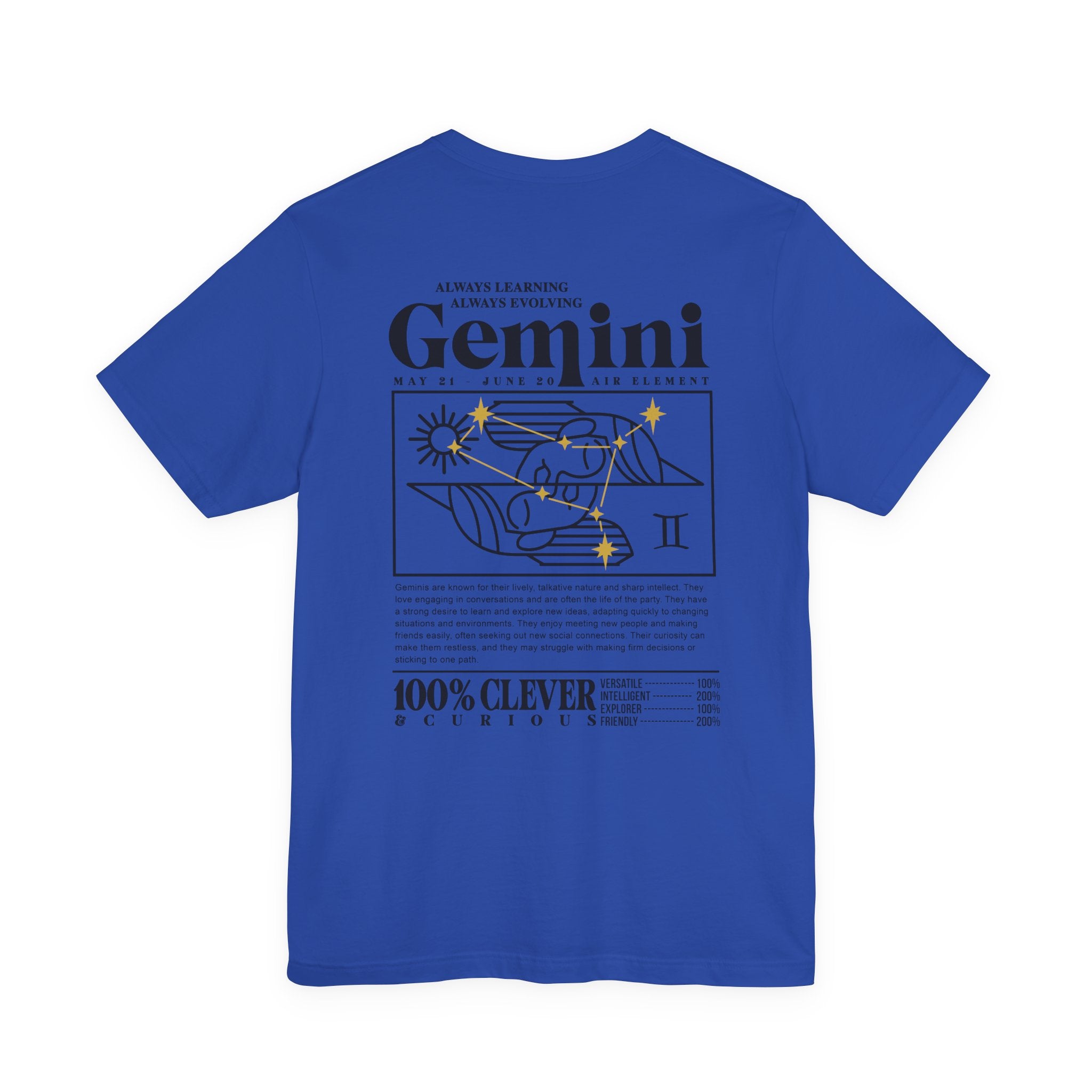 Gemini Zodiac T-Shirt – Clever and Curious Air Sign Graphic