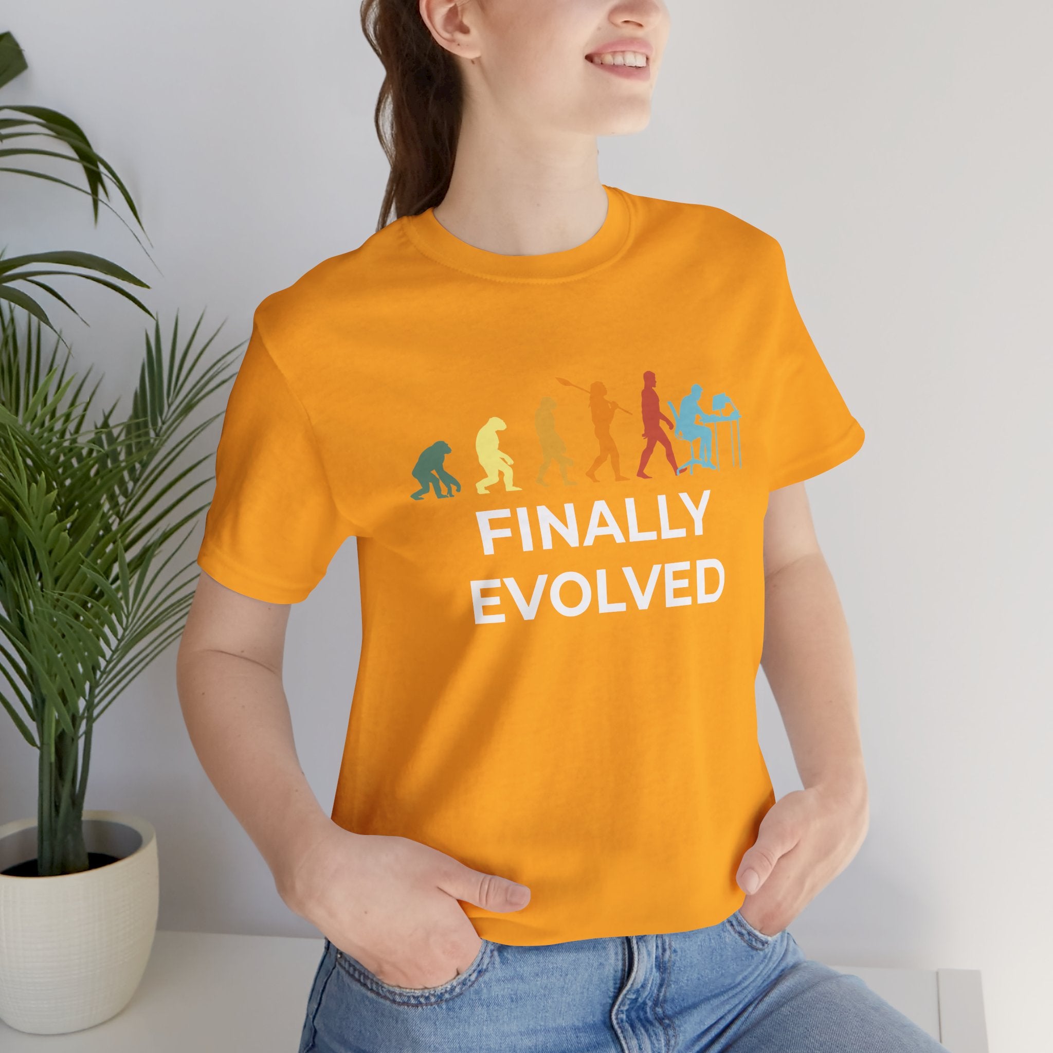 Custom T-Shirt - Evolution of Man to Computer User T-Shirt