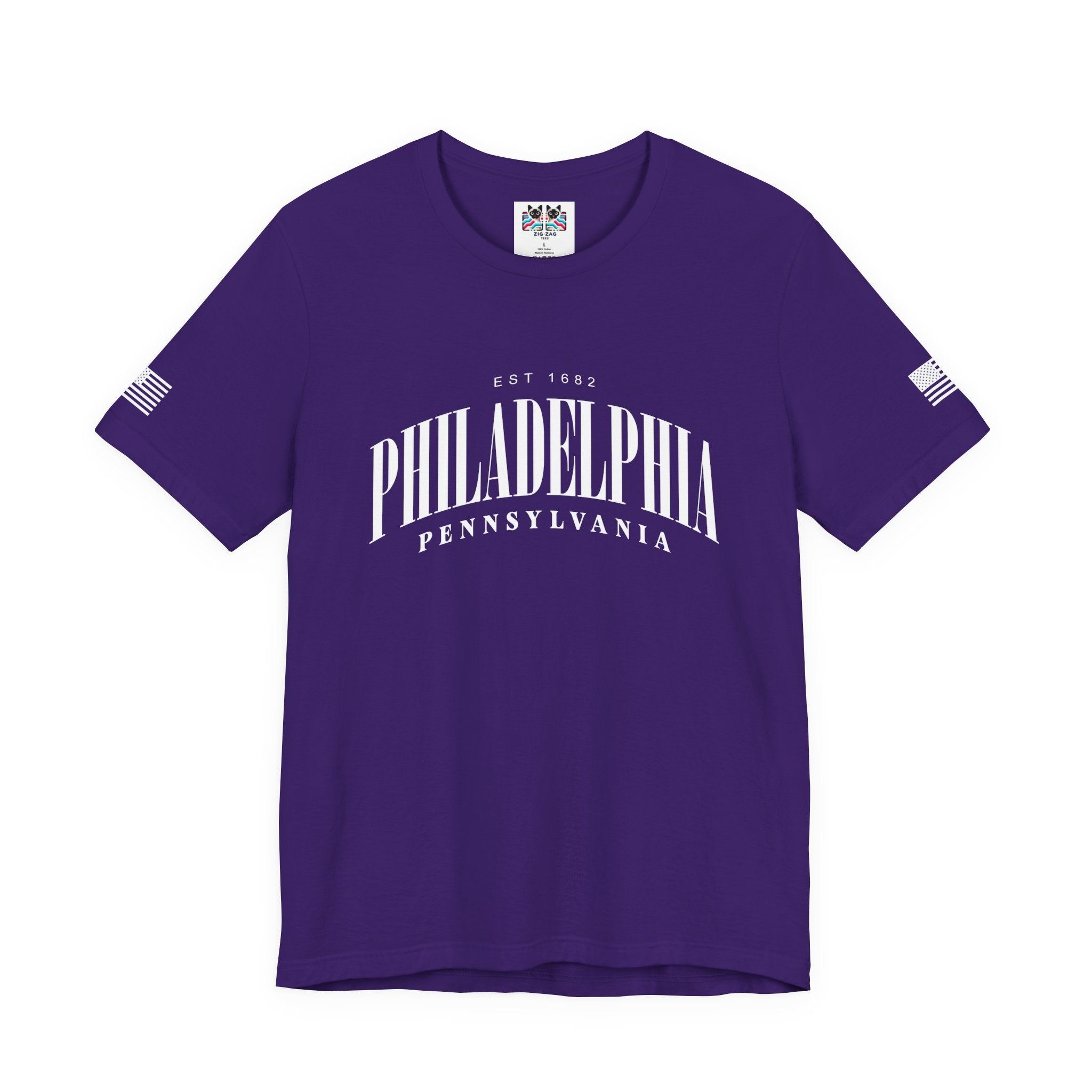 Philadelphia Pennsylvania EST 1682 T-Shirt – Arched Serif Typography Graphic Tee