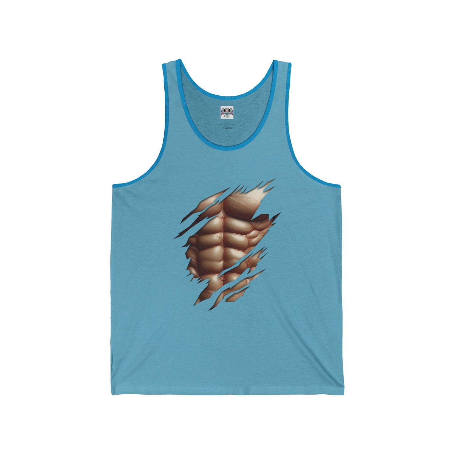 Fake Muscles Ripped Torn Chest - Six Pack Abs Workout Tank Top