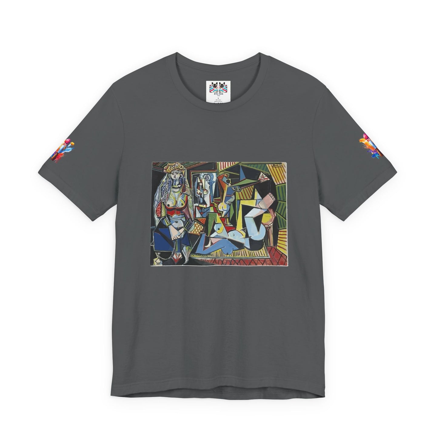 Cubist Masterpiece Art T-Shirt – Geometric Abstract Figures Modernist Painting Graphic Tee