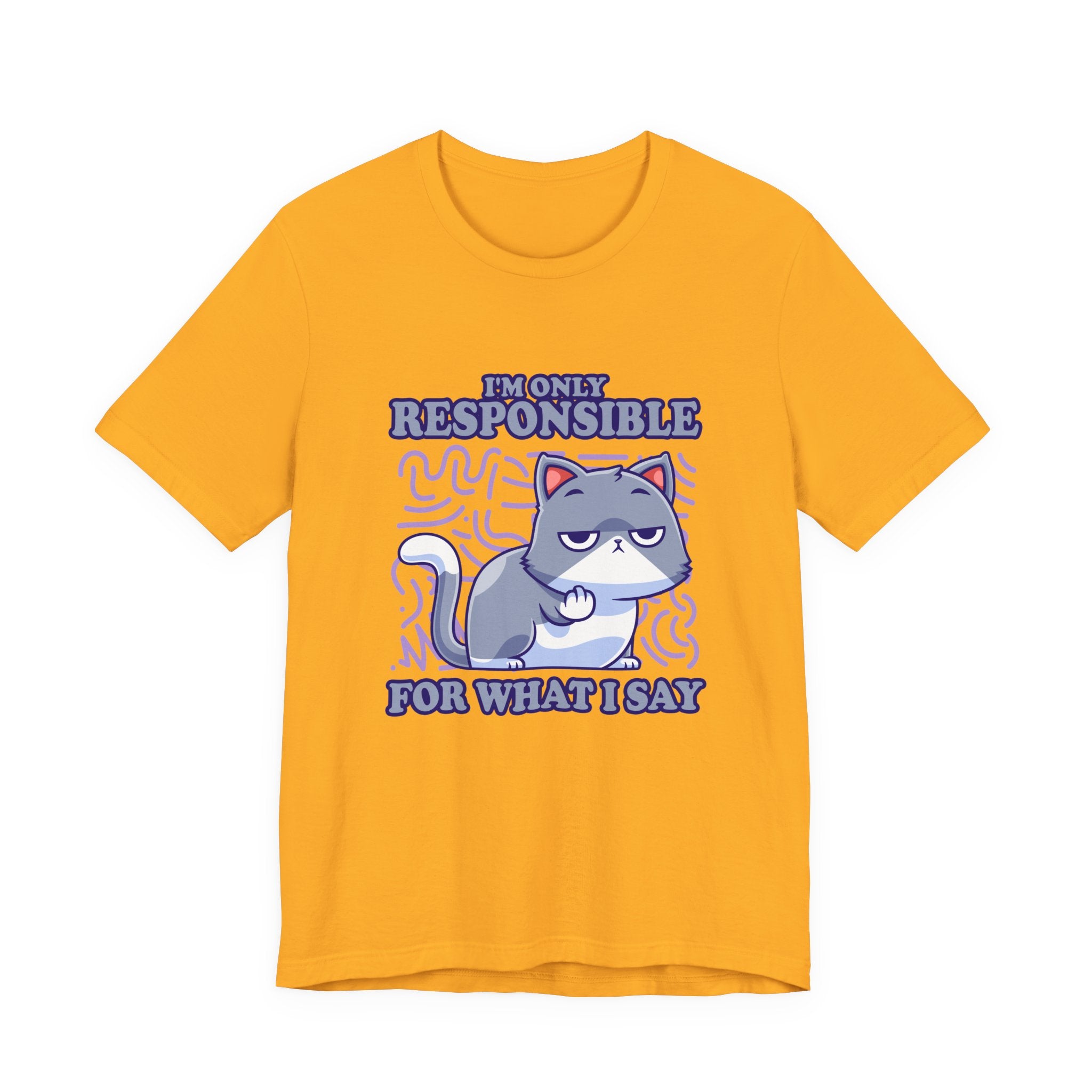 I’m Only Responsible for What I Say T-Shirt – Sassy Cat Waiting Gesture Graphic Tee