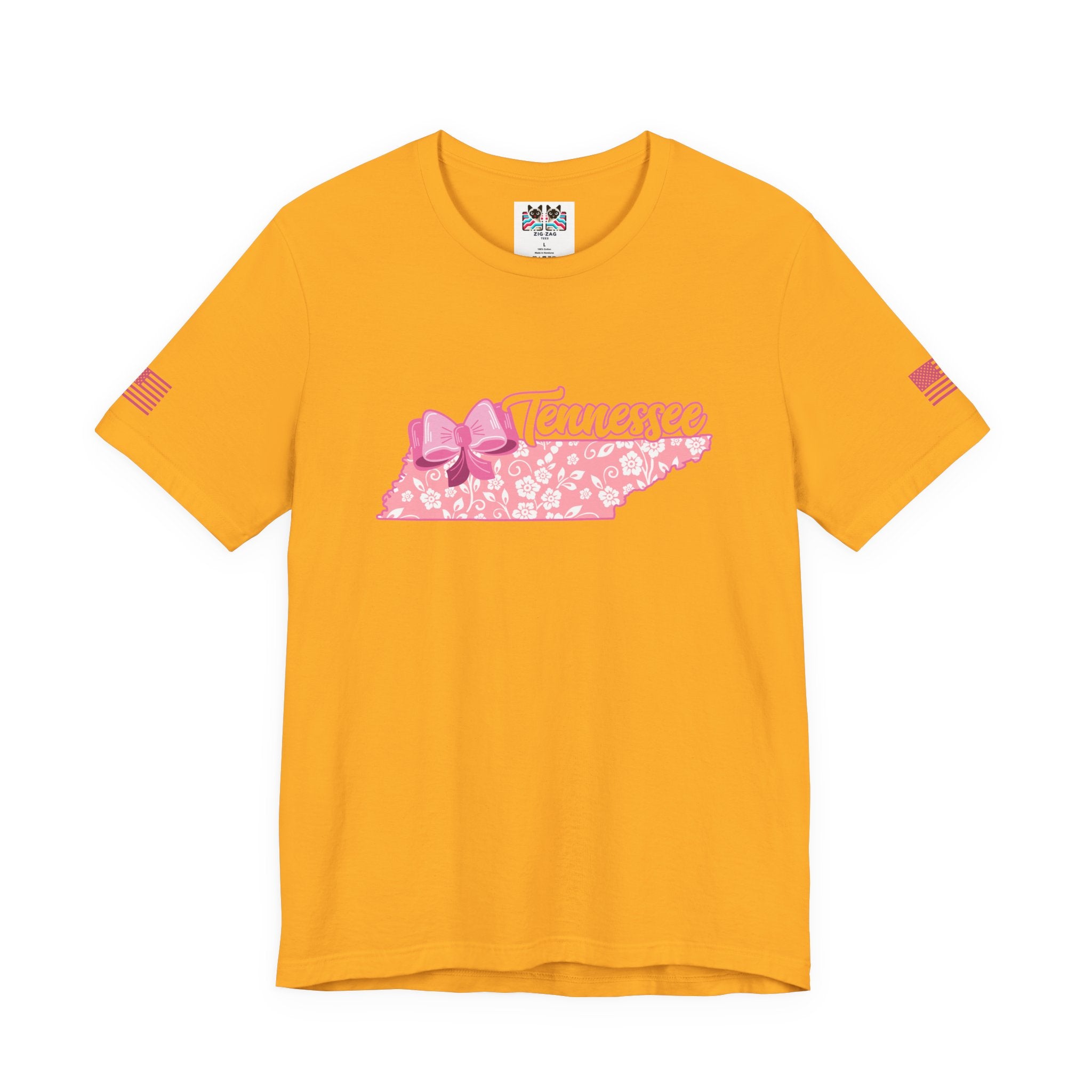 Tennessee T-Shirt – Floral Bow State Shape Script Graphic Tee