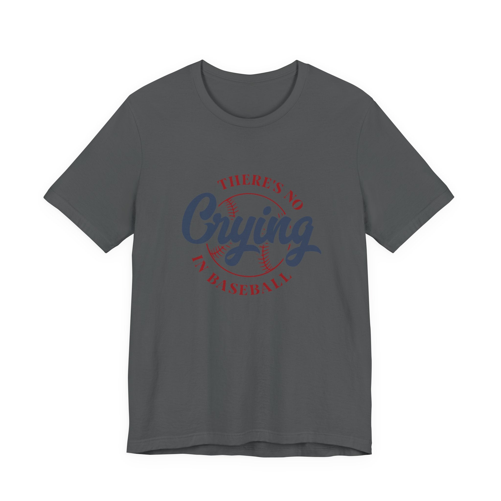 Baseball tshirt -Theres No Crying In Baseball Tshirt Large Baseball Outline with Crying Text Humor