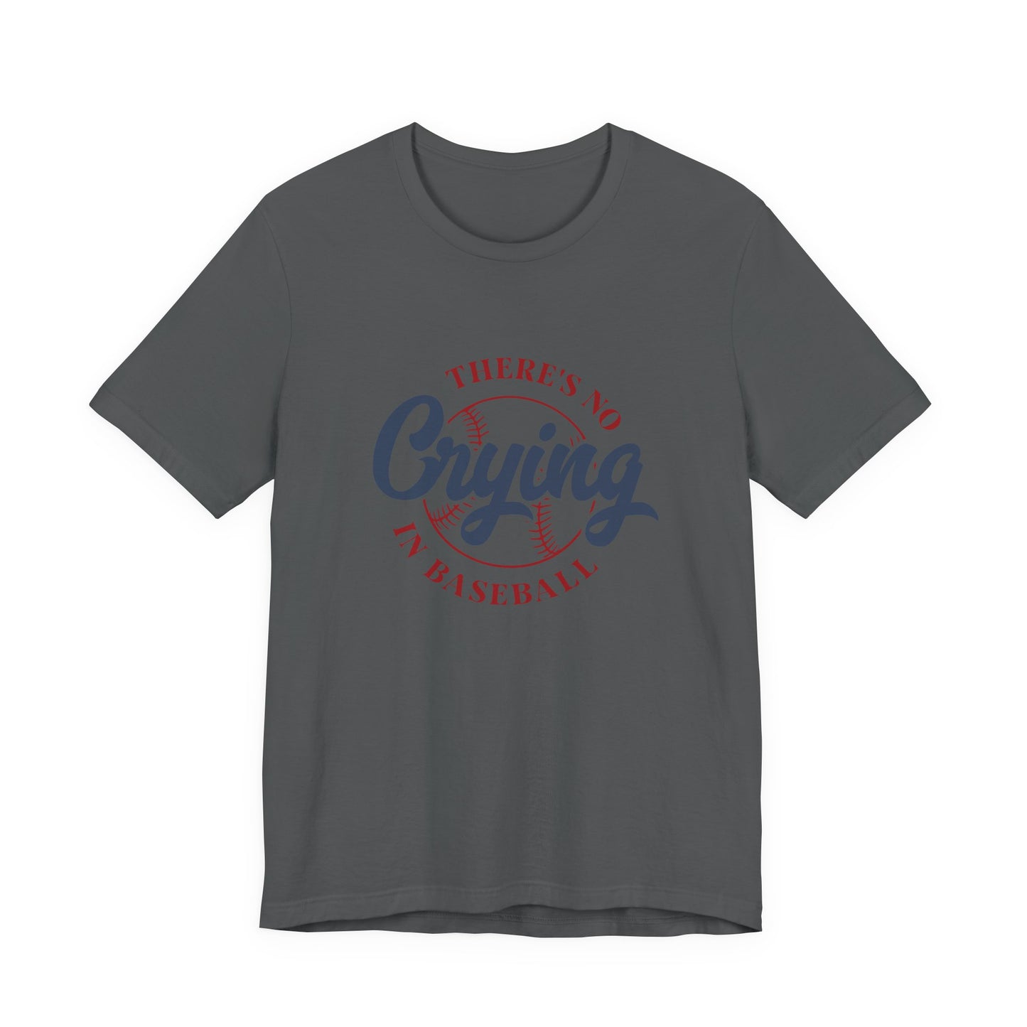 Baseball tshirt -Theres No Crying In Baseball Tshirt Large Baseball Outline with Crying Text Humor