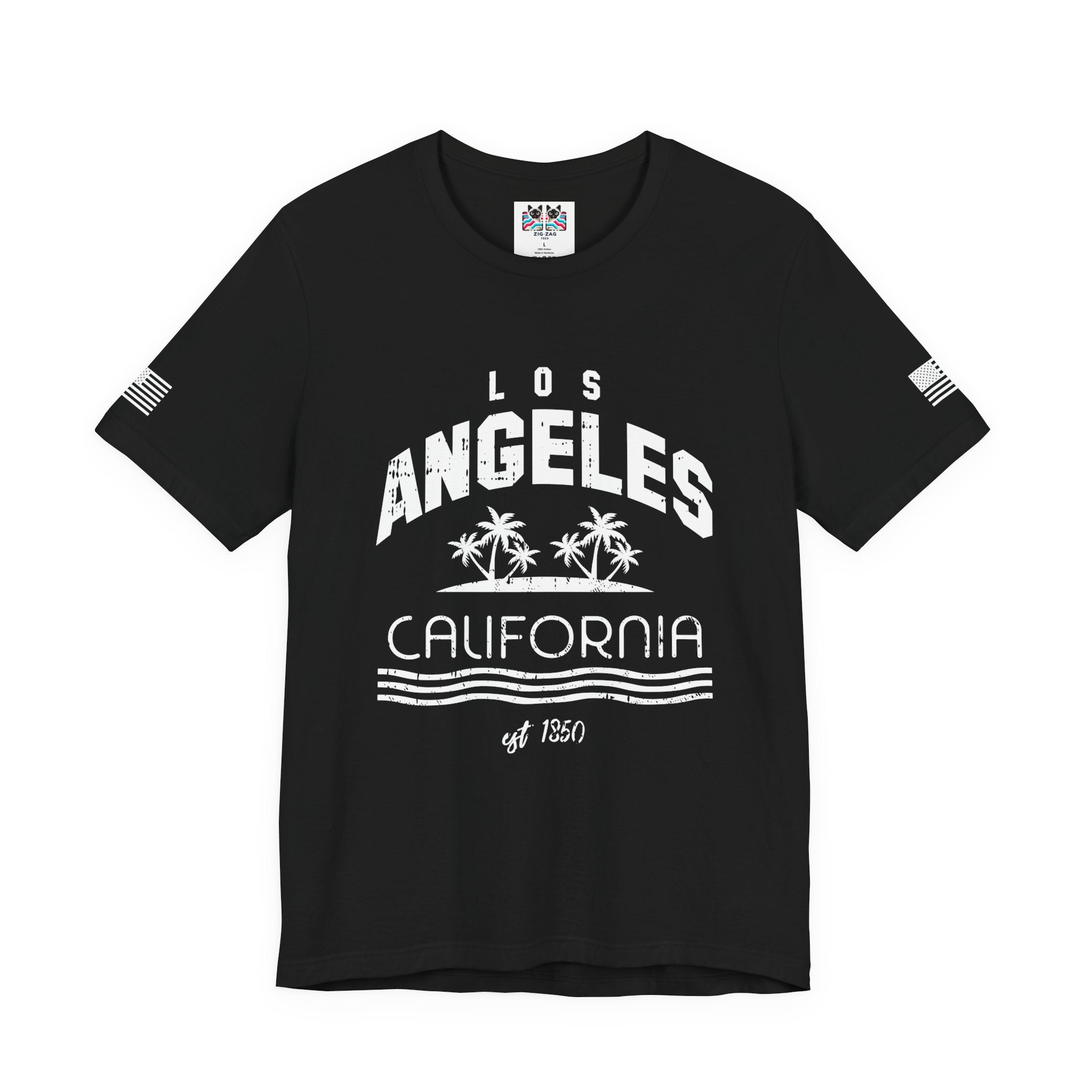 Los Angeles California Since 1850 Graphic T-Shirt – Retro Palm Tree Sunset Tee