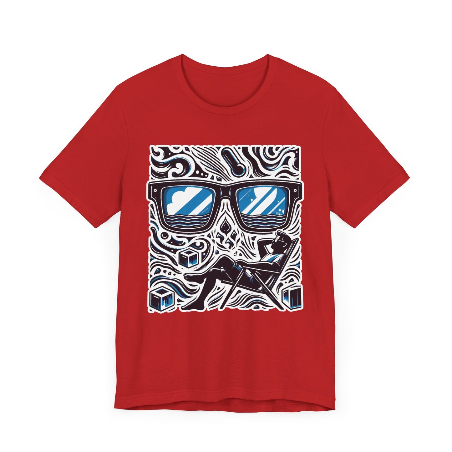 Abstract Relaxation | Man in Chair with Sunglasses Graphic T-Shirt