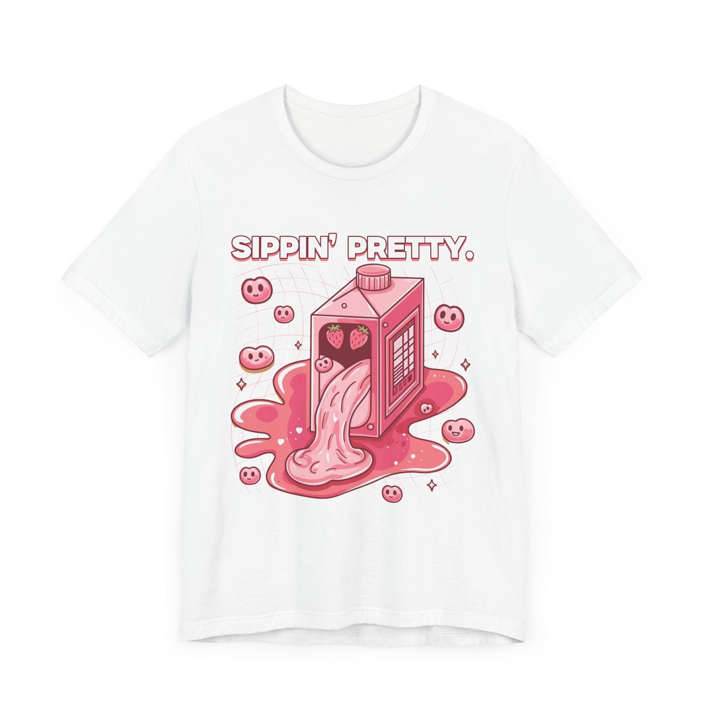 Sippin' Pretty | Strawberry Juice Splash Graphic T-Shirt