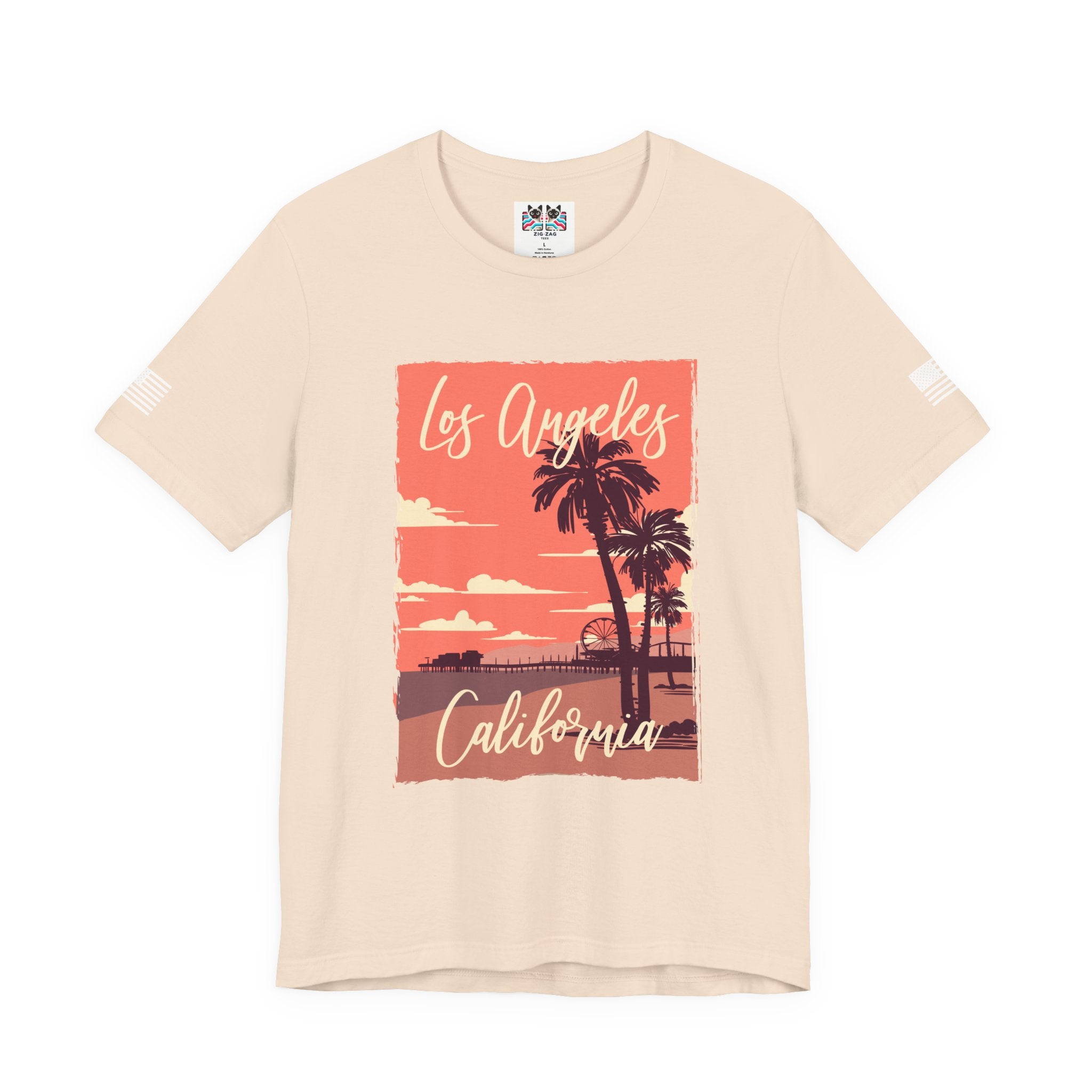 Los Angeles California EST 1850 T-Shirt – Retro Palm Tree Sunset Souvenir Tee
