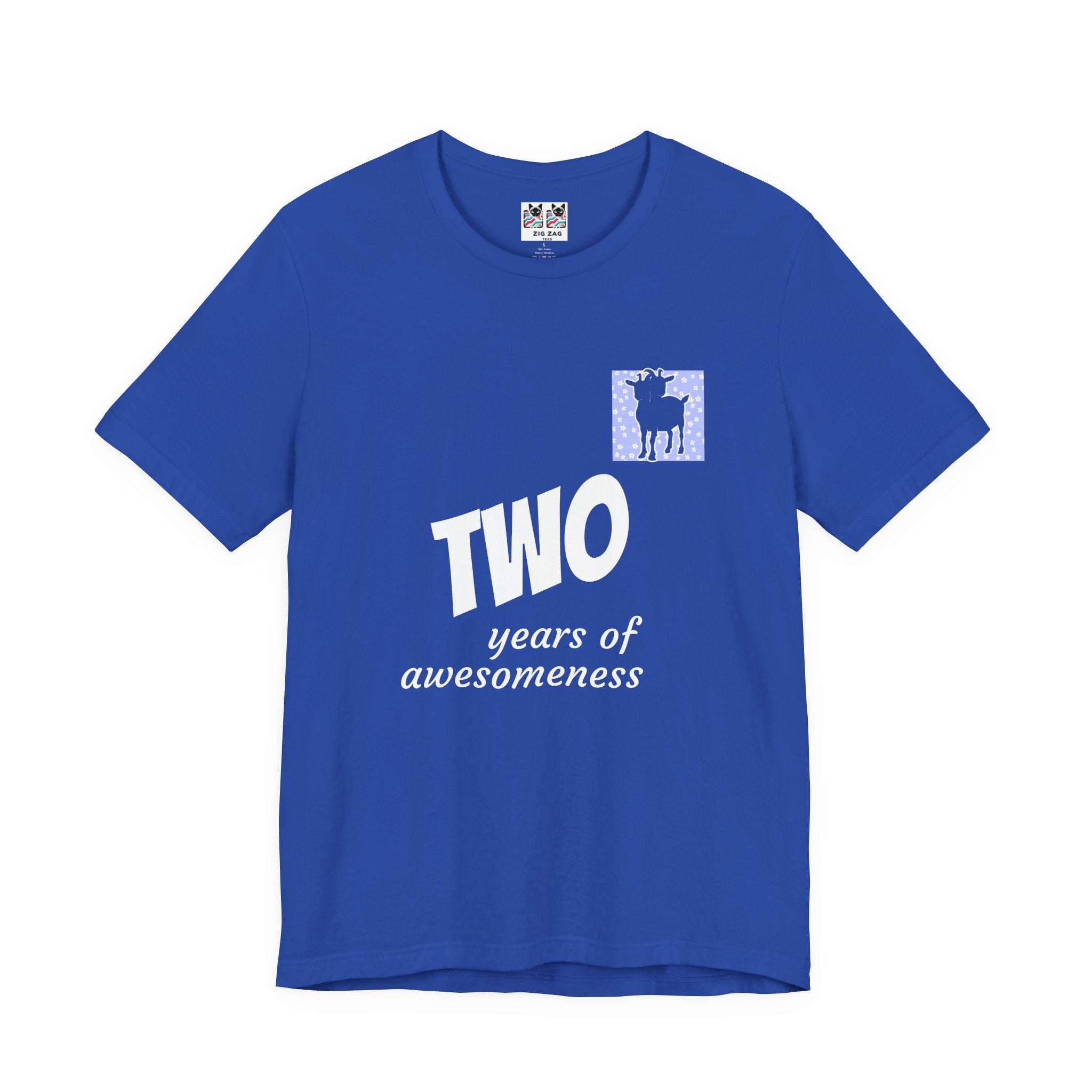 Custom T-Shirt - Double-Headed Goat Outline Graphic T-Shirt