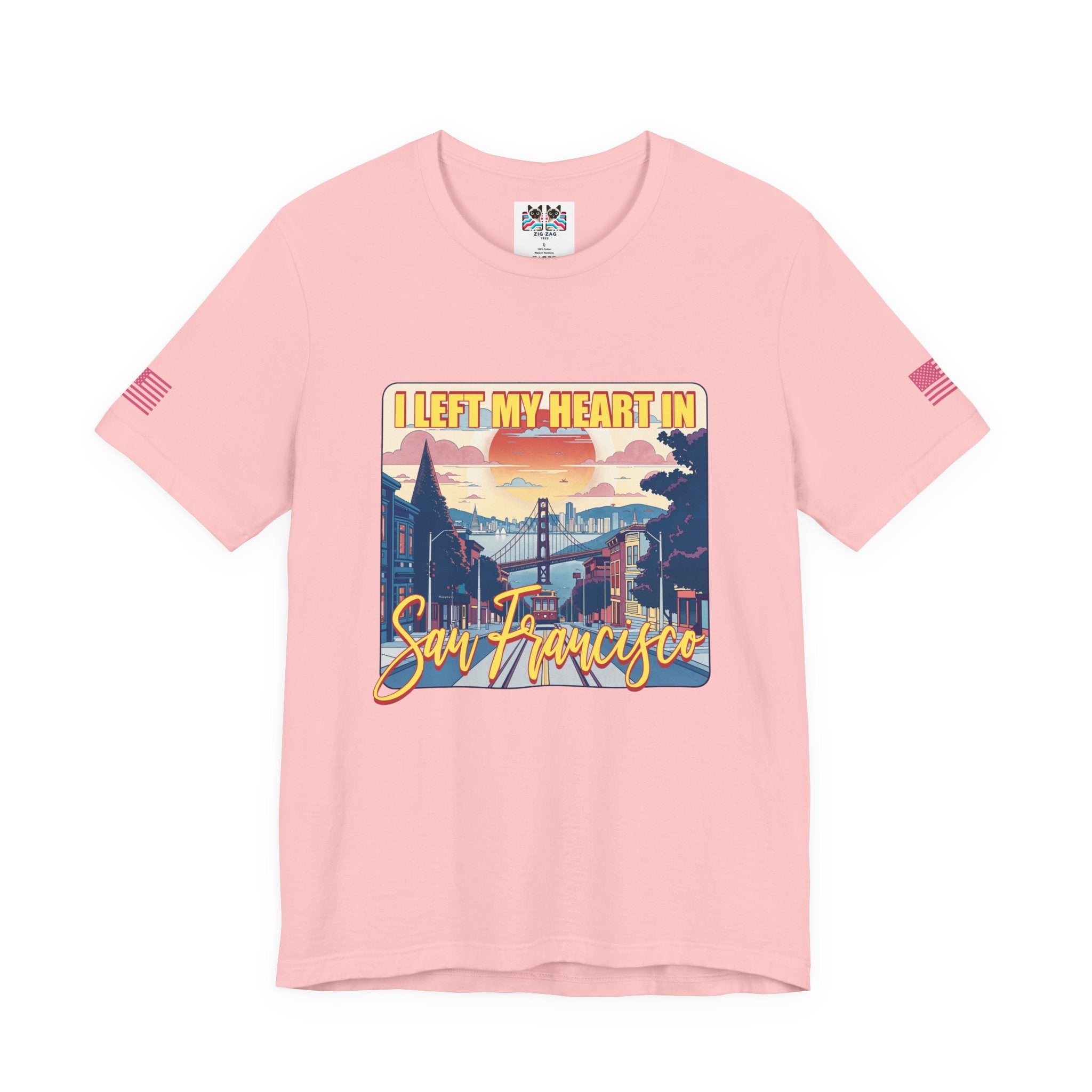 I Left My Heart in San Francisco T-Shirt – Retro Golden Gate Bridge & Cable Car Graphic Tee | SF Souvenir Shirt