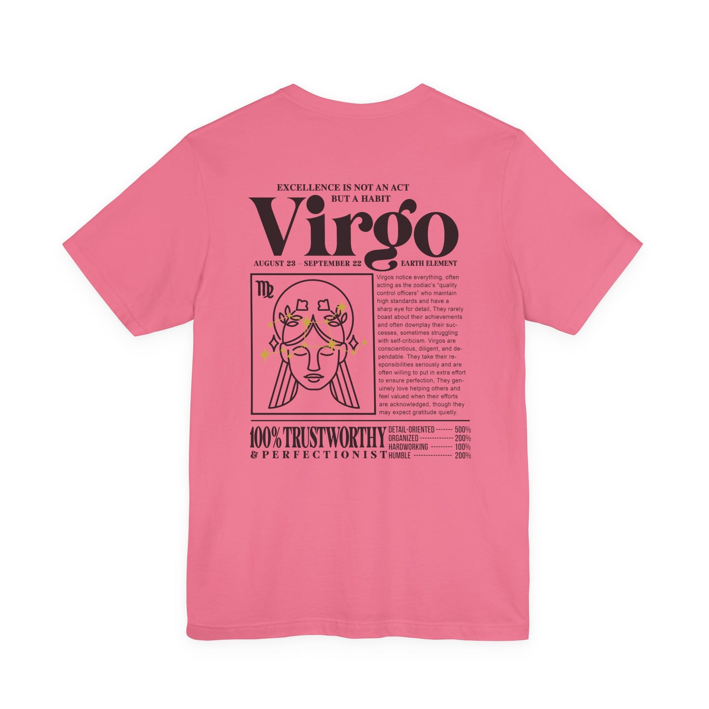 Virgo Lady Zodiac T-Shirt – Excellence Is Not an Act but a Habit