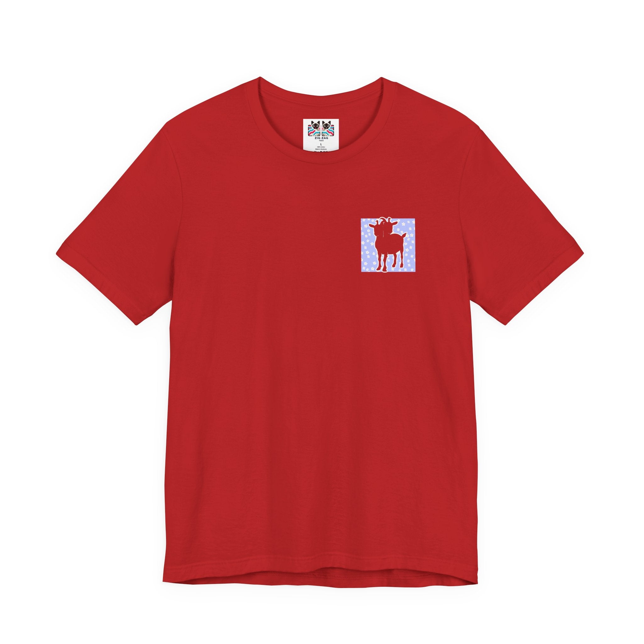 Double-Headed Goat Outline Graphic T-Shirt