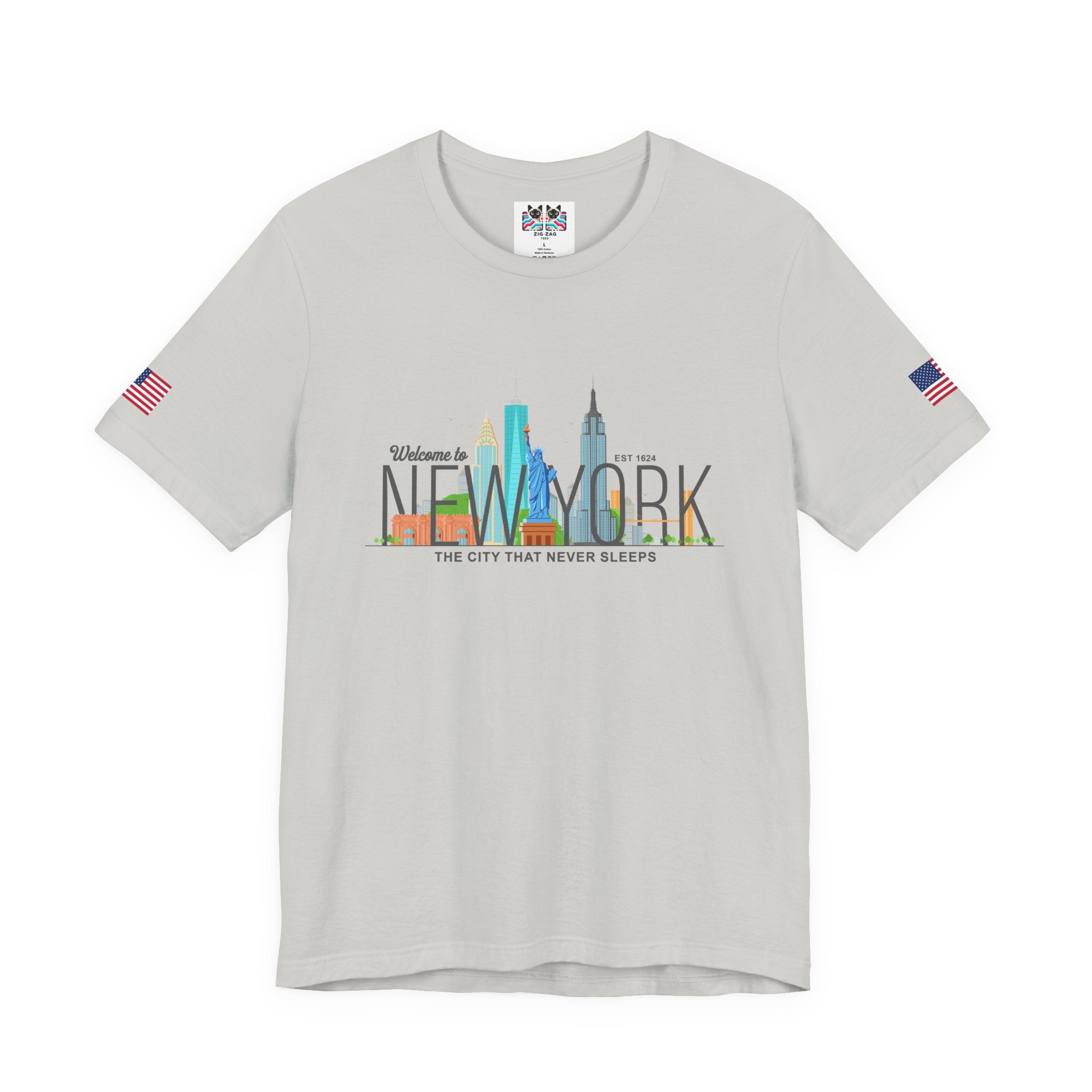Welcome to New York T-Shirt - Colorful NYC Skyline Est 1624 City That Never Sleeps