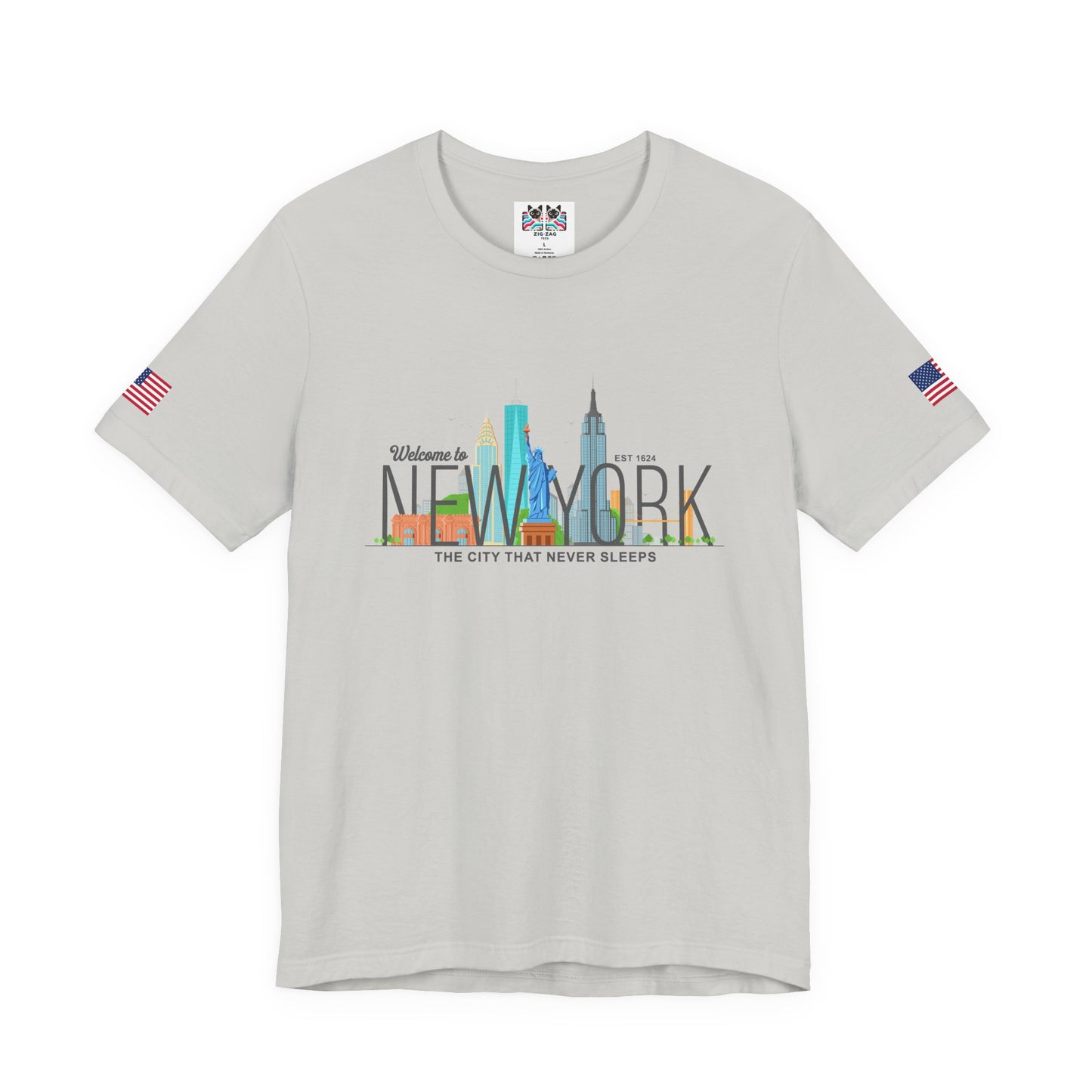 Welcome to New York T-Shirt - Colorful NYC Skyline Est 1624 City That Never Sleeps