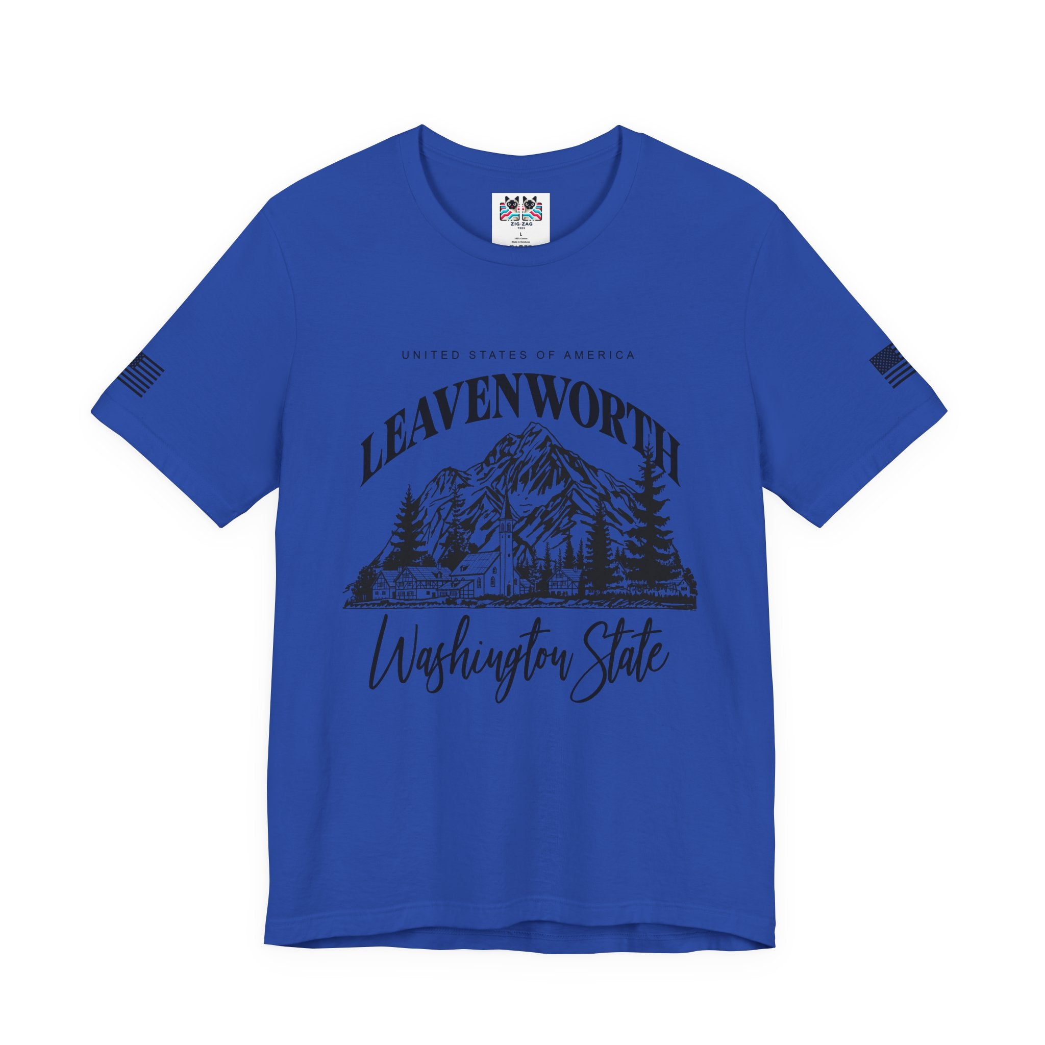 Leavenworth Washington State Bavarian Village Mountain Graphic T-Shirt | USA Souvenir Tee | Pacific Northwest Gift Shirt