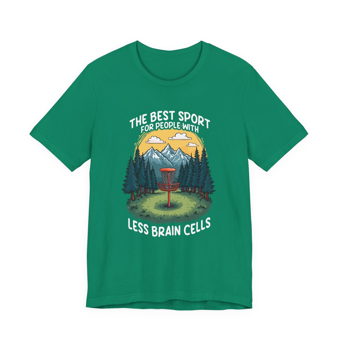 Best Sport for People with Less Brain Cells Tshirt – Funny Disc Golf Mountain Scene
