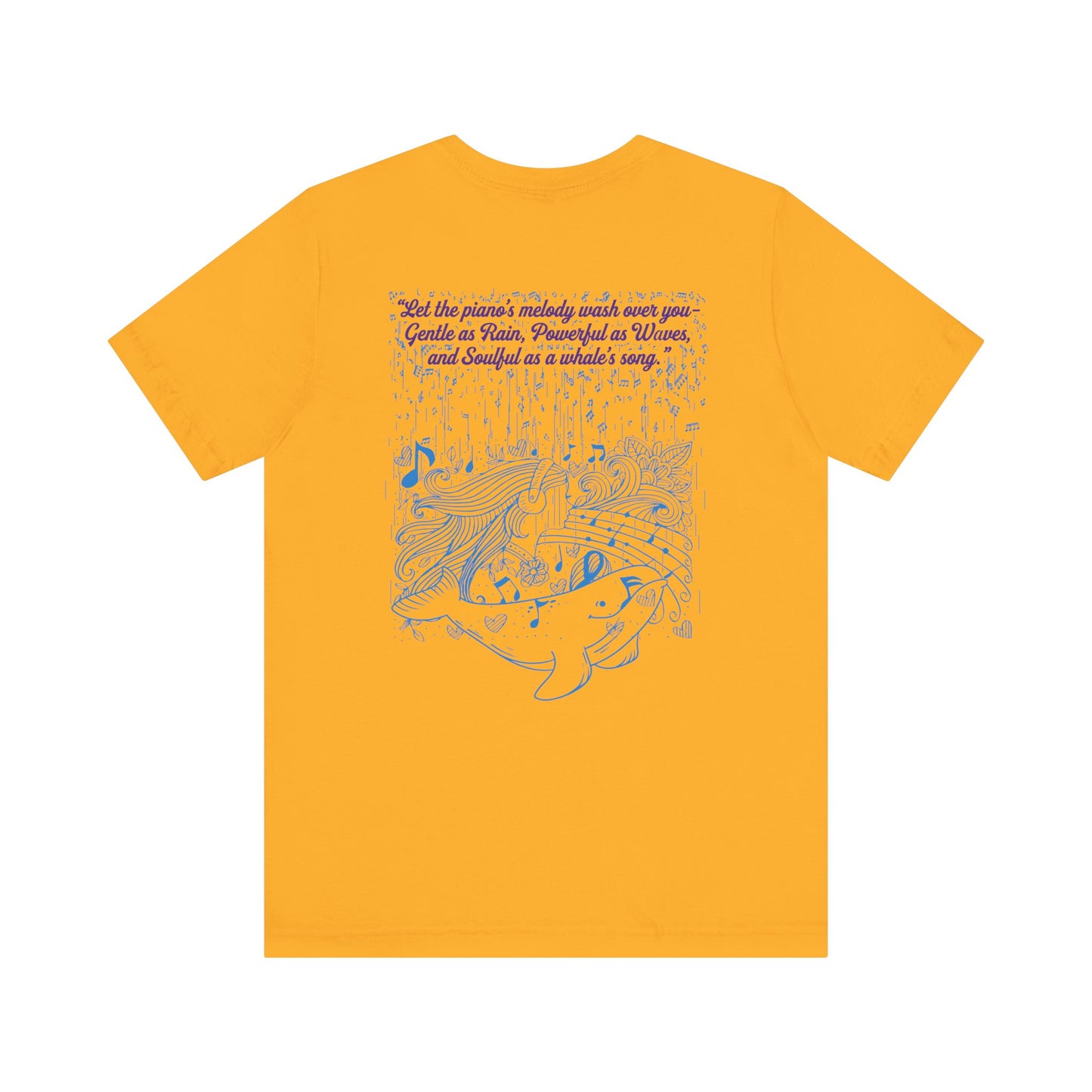 Gentle Rain, Powerful Waves, Soulful Whale Song Piano T-Shirt