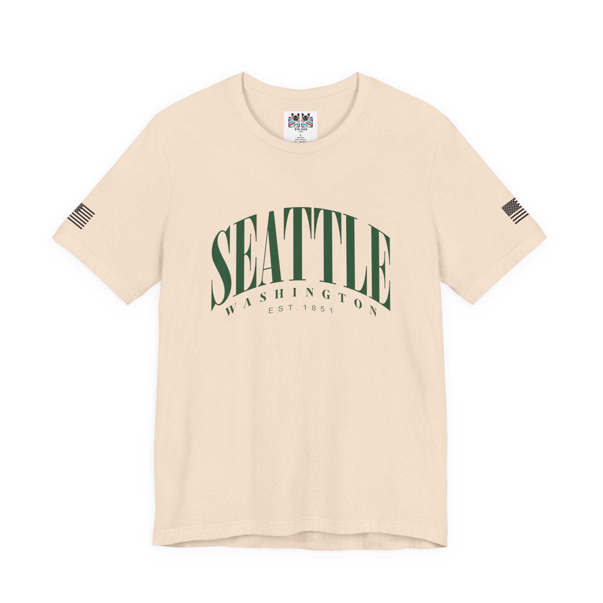 Seattle Washington EST 1851 Minimalist Arch Typography T-Shirt | Seattle Souvenir Tee | Pacific Northwest Pride Shirt