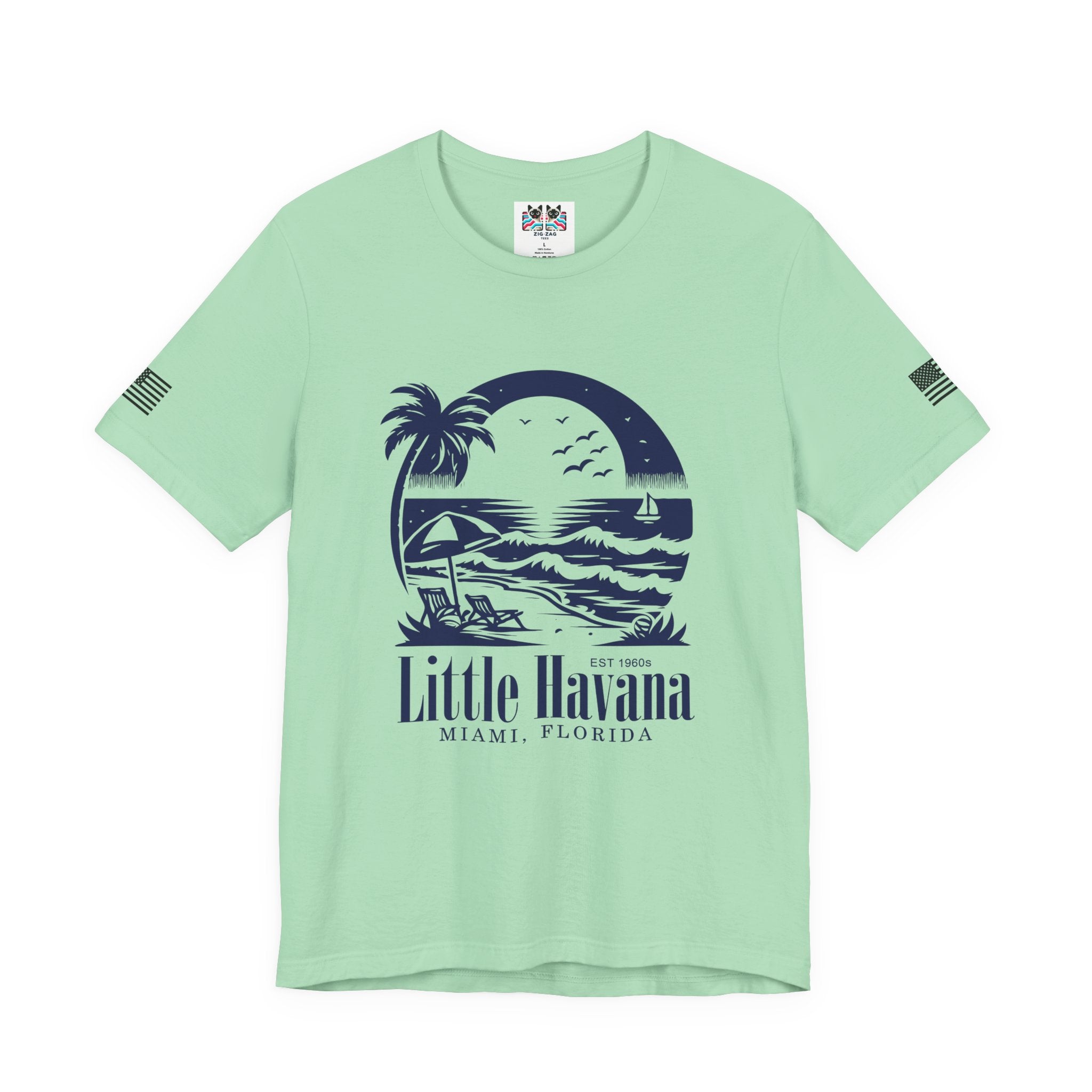 Little Havana Miami Florida T-Shirt – EST 1960s Vintage Beach Scene Graphic Tee