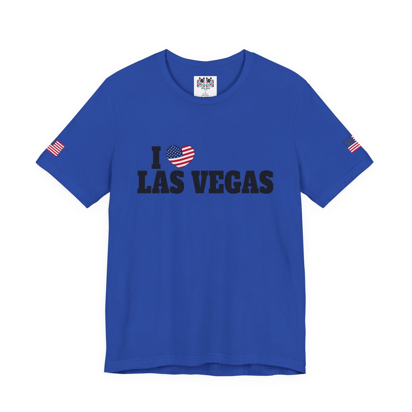 I Love Las Vegas T-Shirt - Classic USA Flag Heart Simple Nevada City Pride