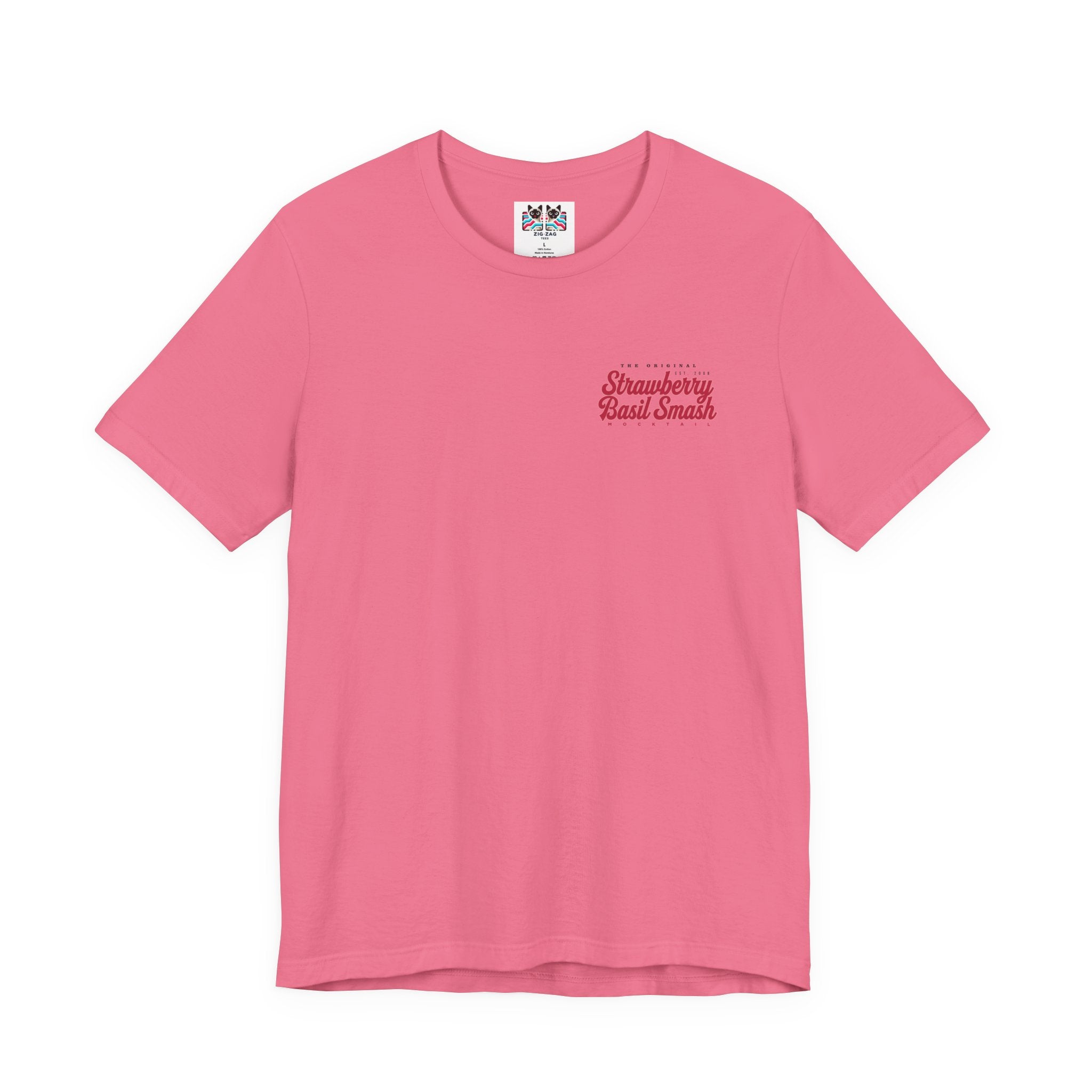 Strawberry Basil Smash Mocktail T-Shirt – Featuring Vibrant Summer Drink Graphic