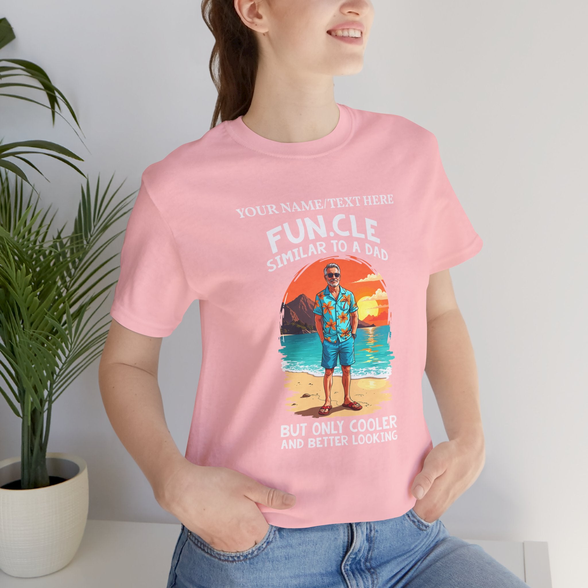 Custom T-Shirt - FUN.CLE Beach Sunset T-Shirt – Cool Uncle Beach Graphic with Funny Quote