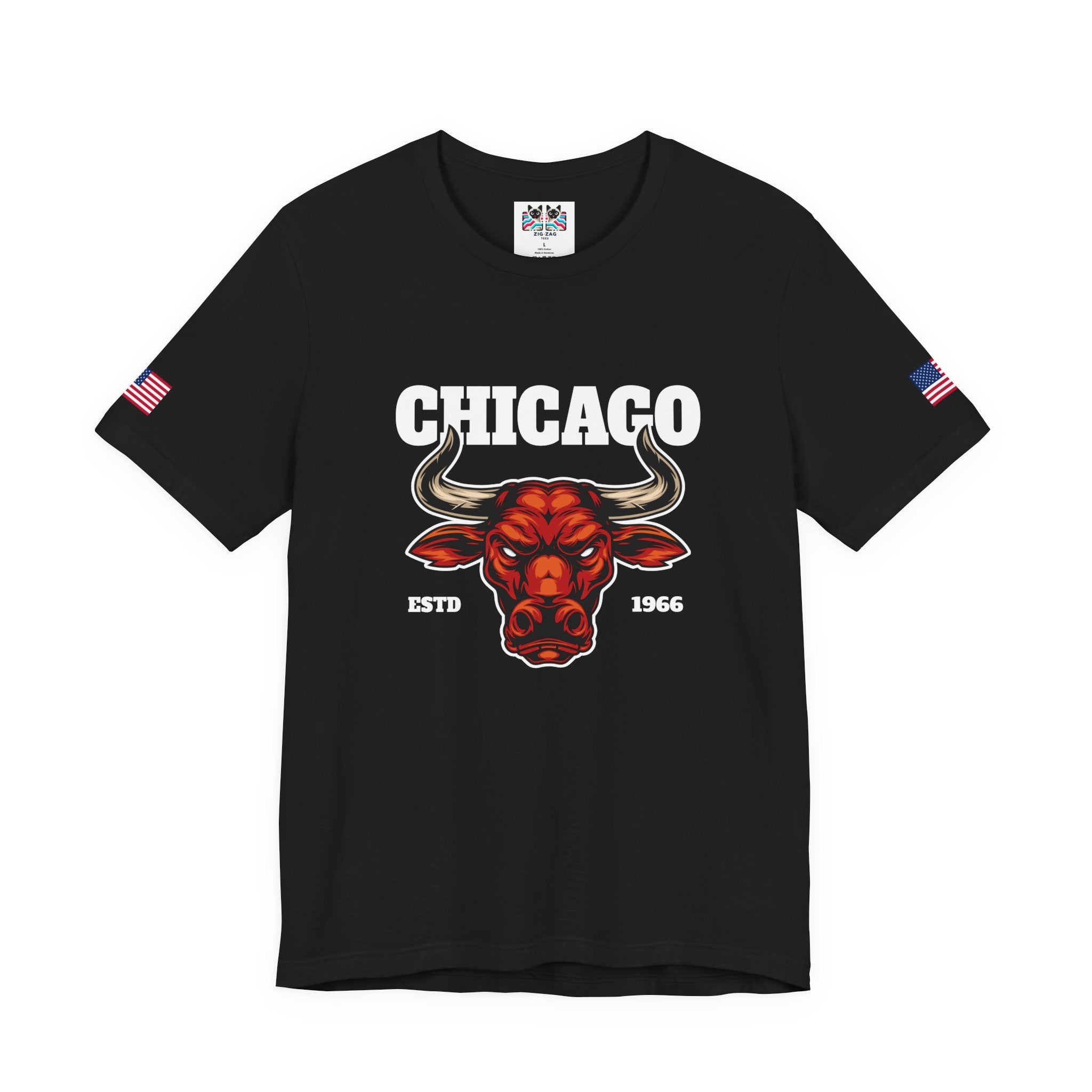 Chicago Bulls T-Shirt - Red Bull Mascot Est 1966 Sports Team Pride Design