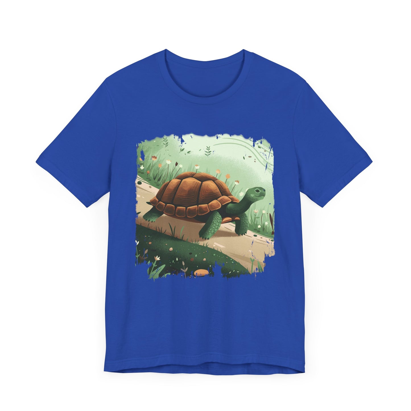 Brisk Tortoise Racing to the Finish Line with Breezy Green Pathway Graphic T-Shirt