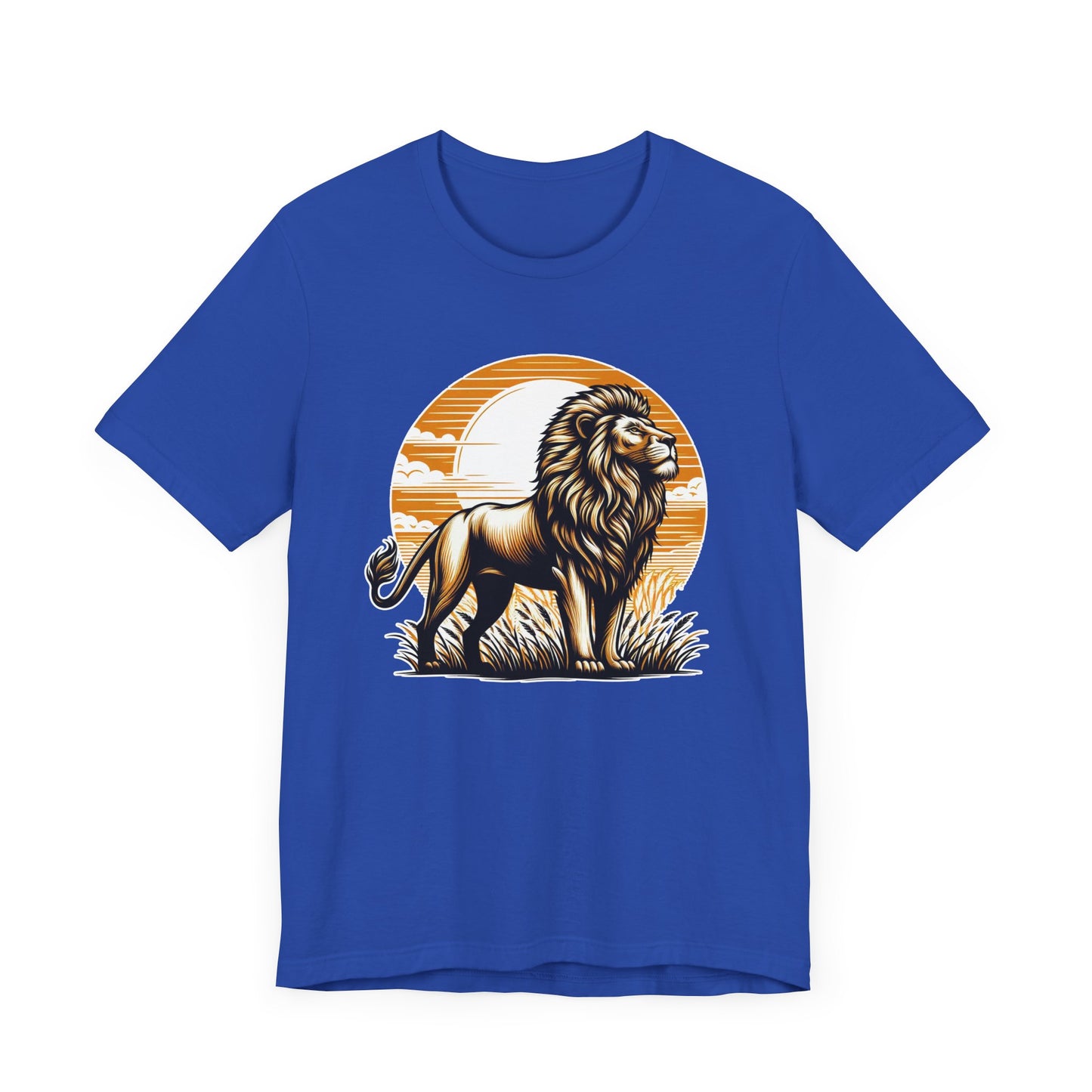 King of the Wild Majestic Male Lion Watching Territory with Sunrise Graphic T-Shirt