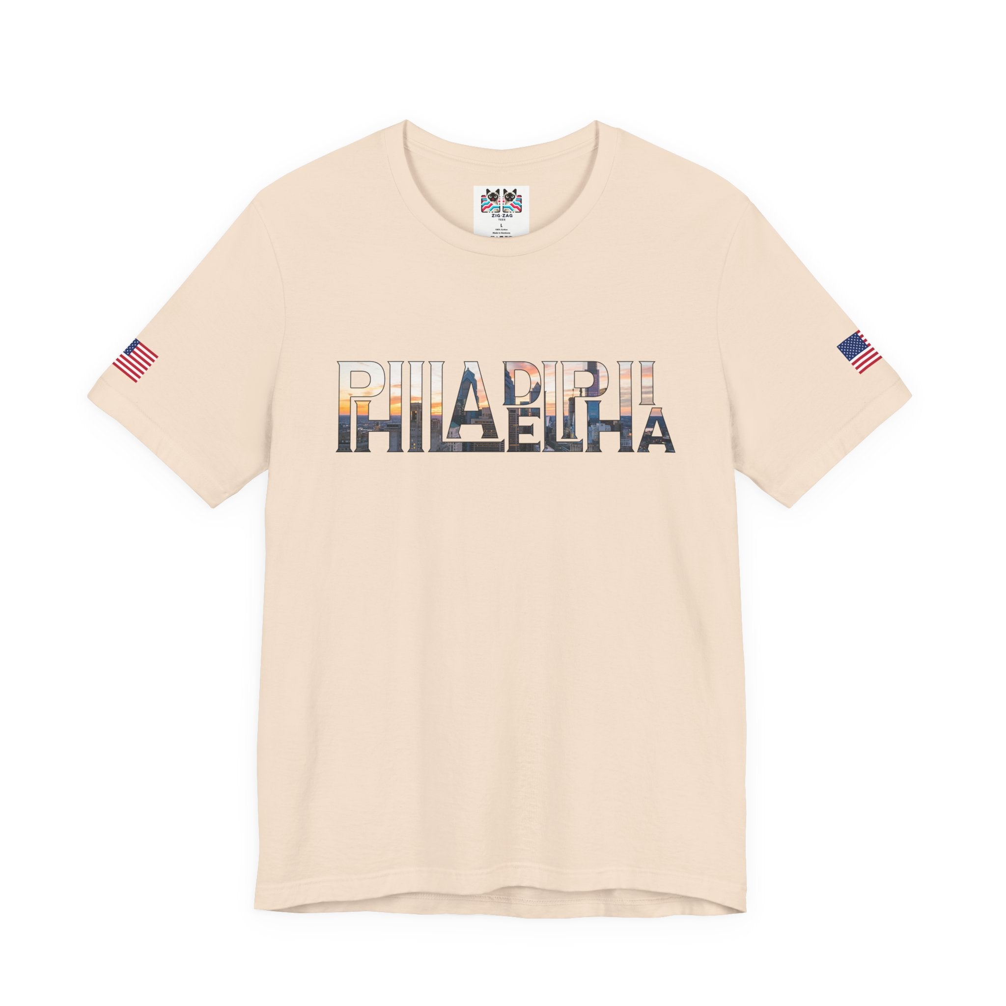 Philadelphia City Skyline Typography T-Shirt | Philly Cityscape Graphic Tee | Philadelphia Travel Souvenir Shirt