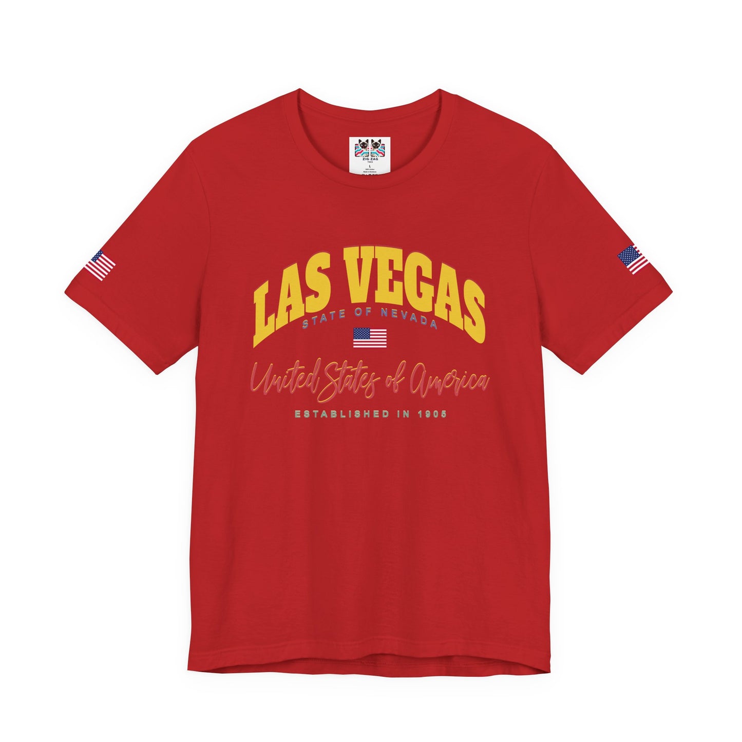 Las Vegas State of Nevada T-Shirt - Est 1905 Navy USA Flag Collegiate Design