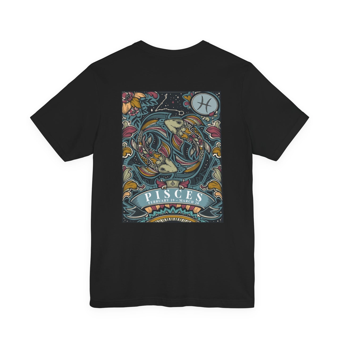 Pisces Constellation & Floral Zodiac T-Shirt – February 19 to March 20