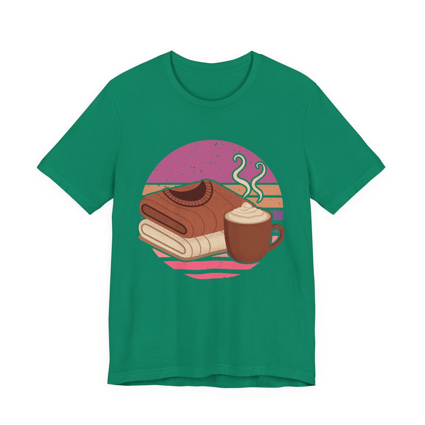 Sweater Weather Aesthetic – Cozy Sweater, Hot Drink & Cool Weather Graphic T-Shirt