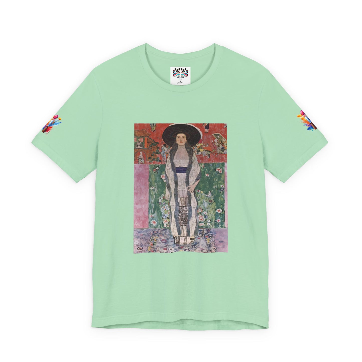 Art Nouveau Portrait T-Shirt – Elegant Woman in Ornate Kimono Style Dress Graphic Tee