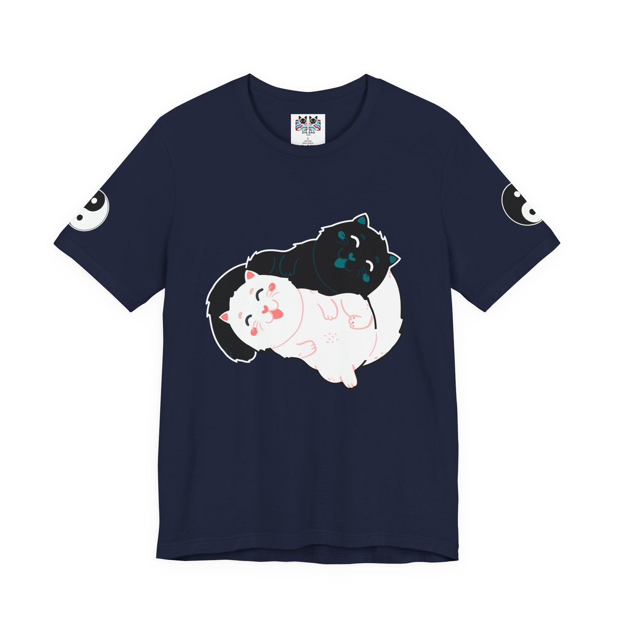Yin Yang Cats T-Shirt – Black and White Cat Balance Harmony Graphic Tee