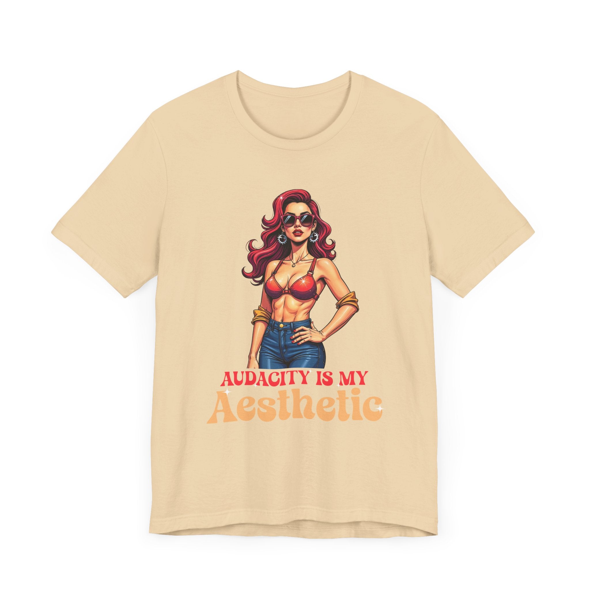 Audacity Is My Aesthetic – Stylish Woman with Sunglasses Graphic T-Shirt